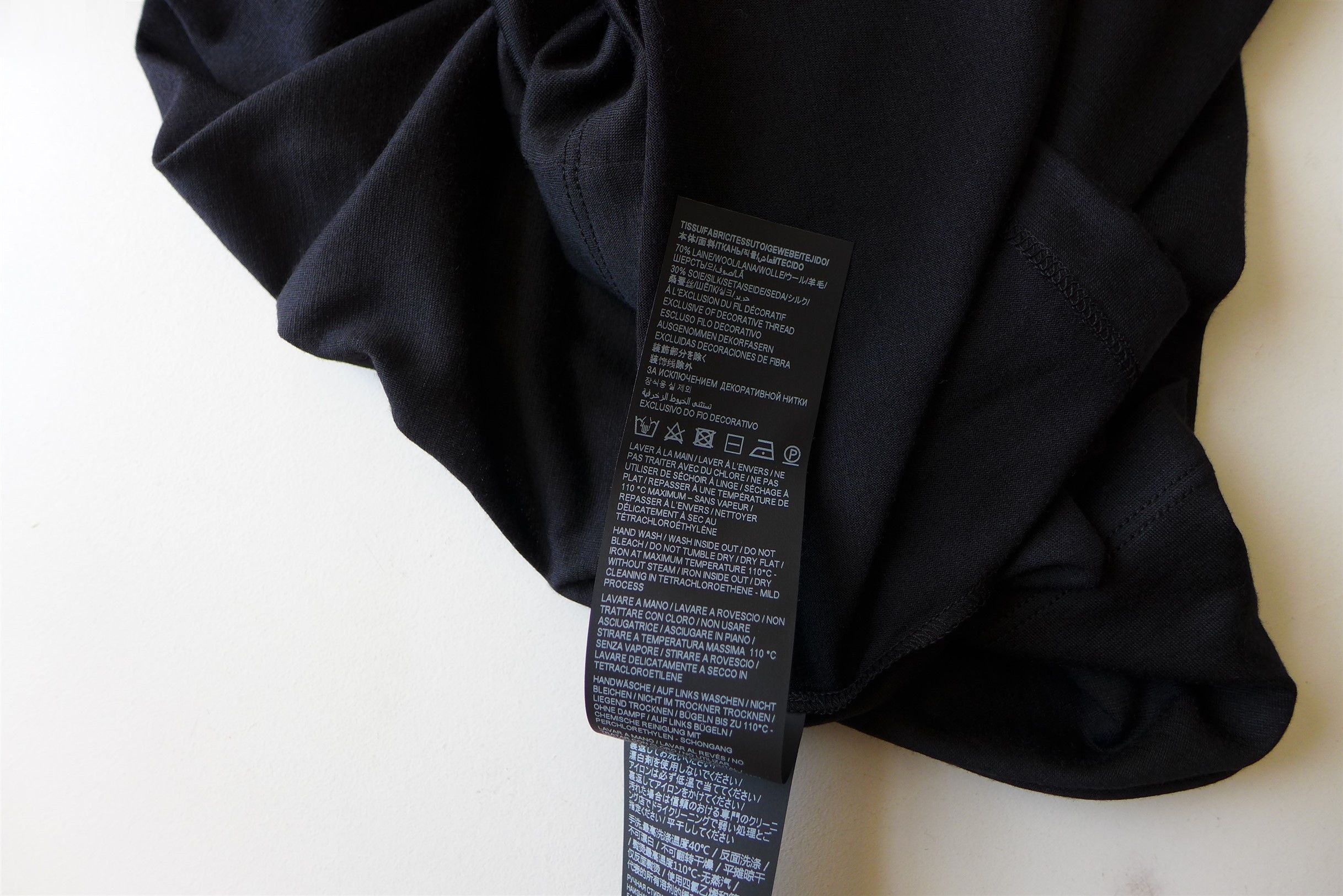 Saint Laurent Paris Saint Laurent Embroidered Logo T-Shirt - Black Wool & Silk Size US S / EU 44-46 / 1 - 12 Thumbnail