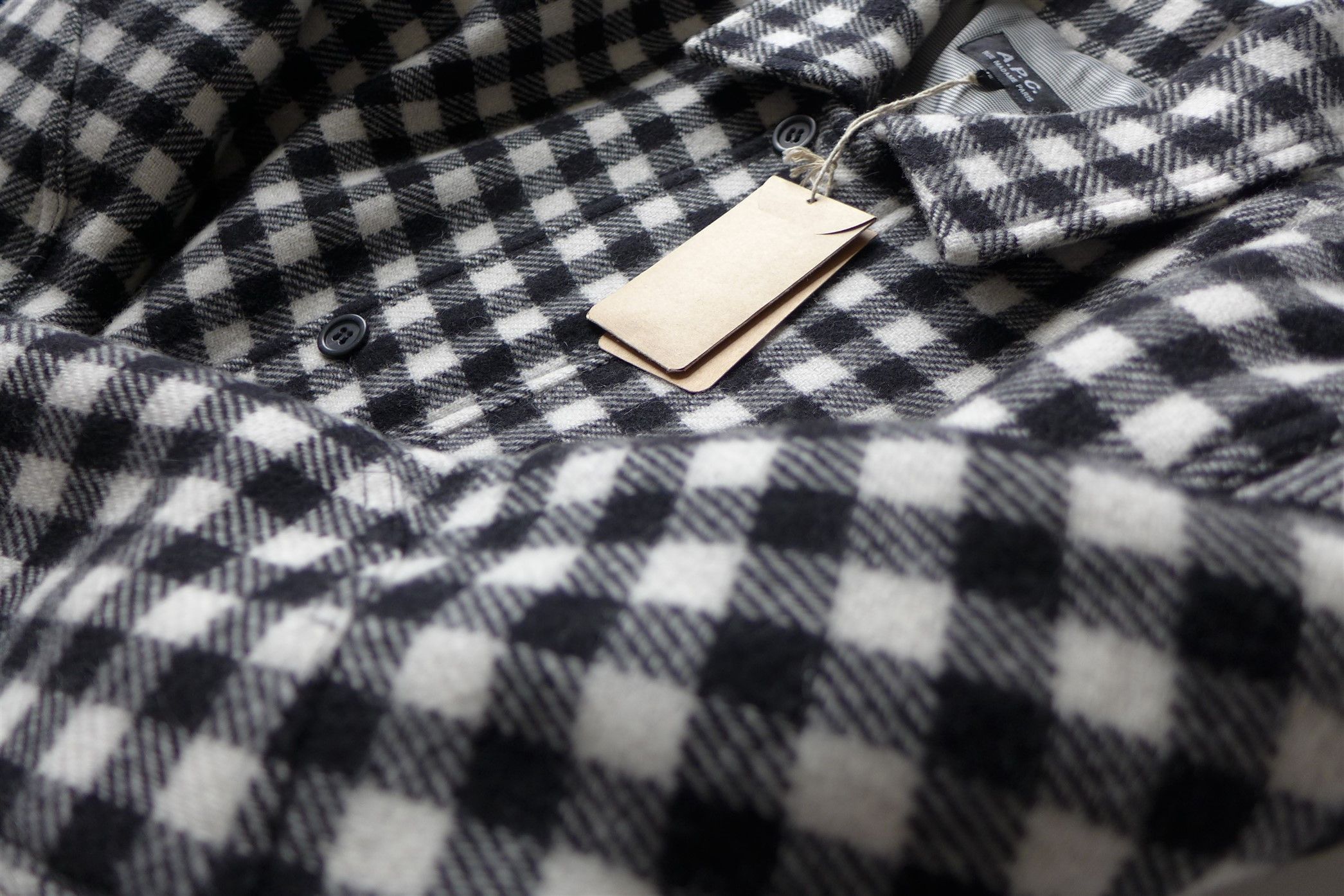 A.P.C. A.P.C. Hunter Jacket - Black & White Check Wool Size US XL / EU 56 / 4 - 14 Thumbnail