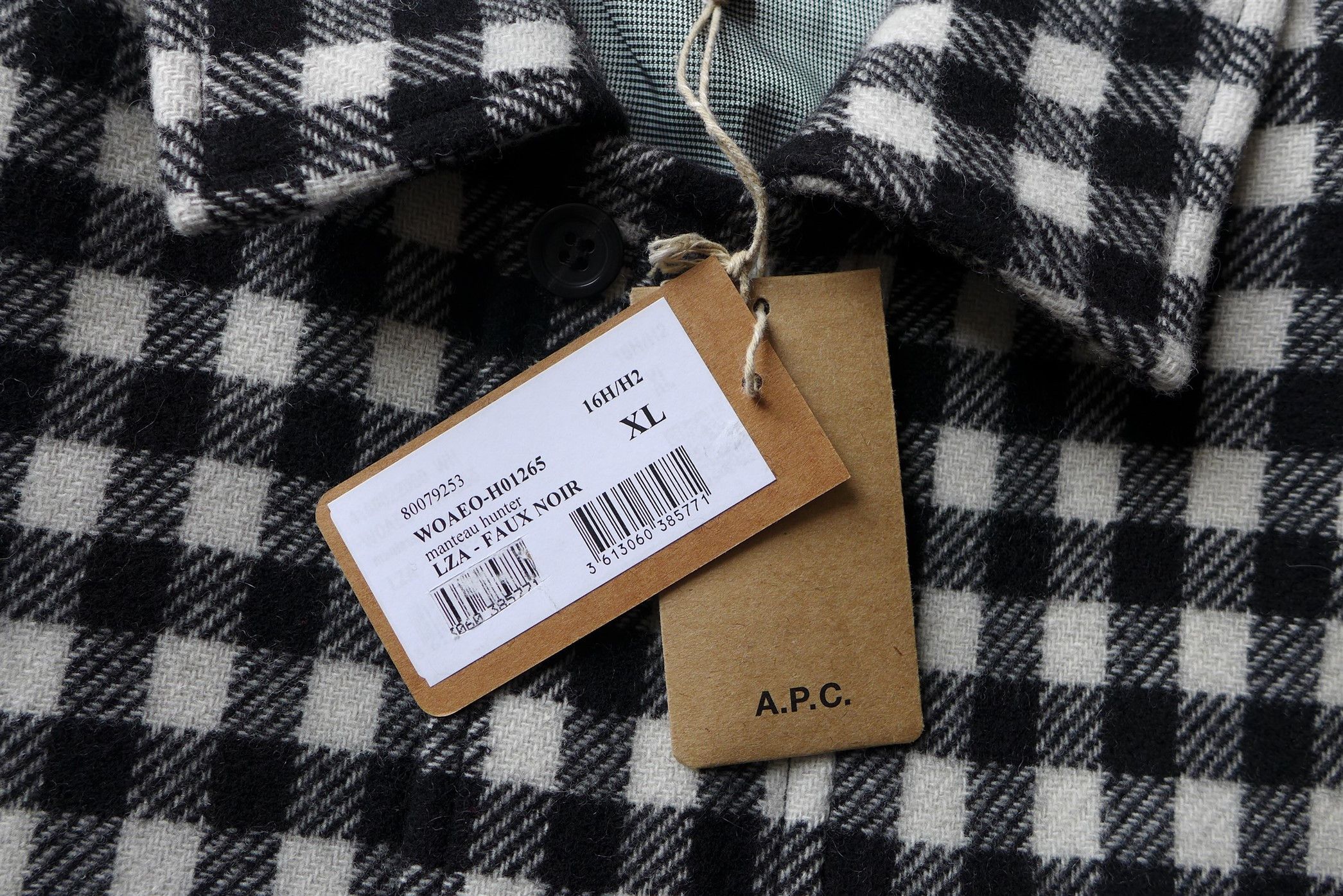 A.P.C. A.P.C. Hunter Jacket - Black & White Check Wool Size US XL / EU 56 / 4 - 19 Thumbnail