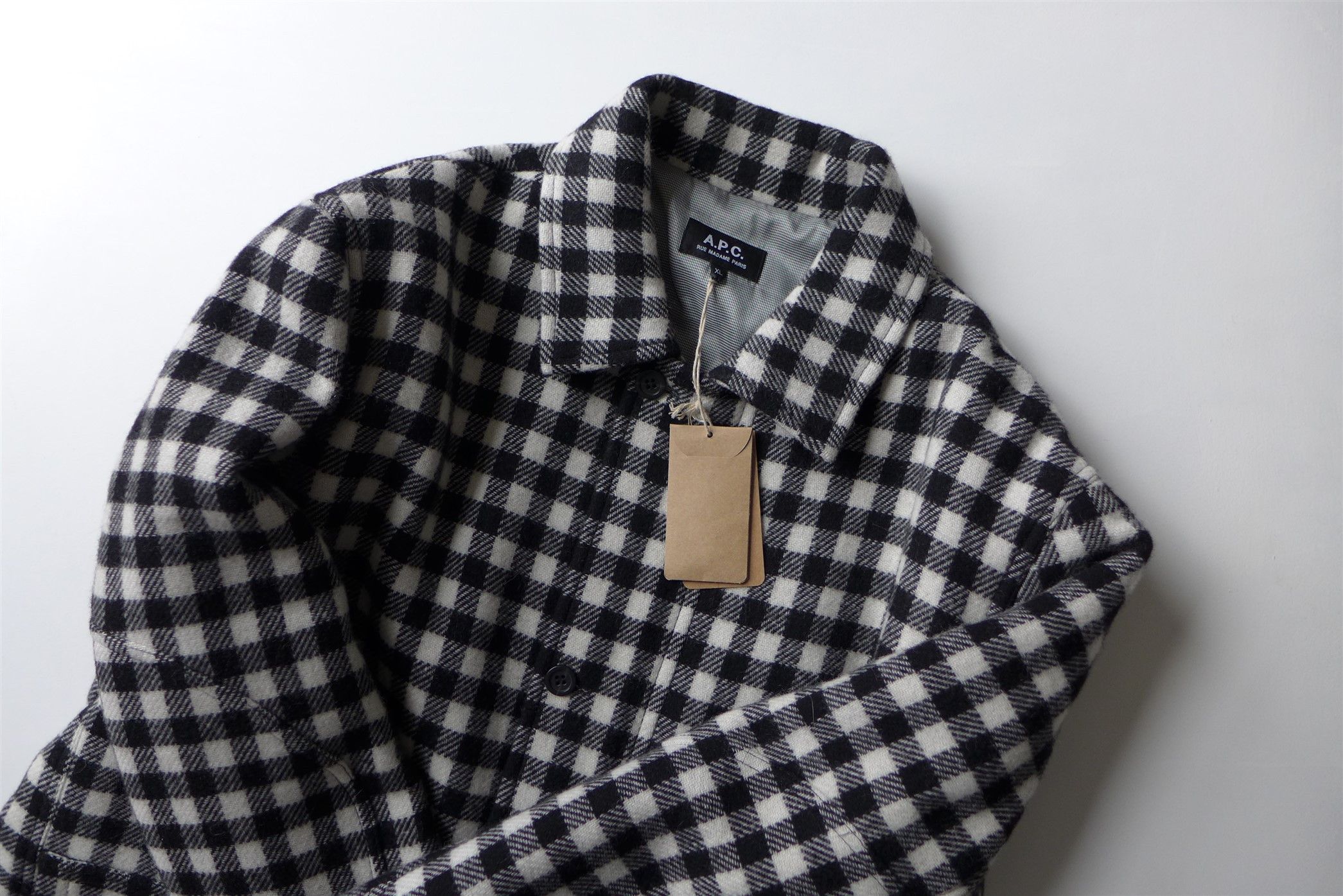 A.P.C. A.P.C. Hunter Jacket - Black & White Check Wool Size US XL / EU 56 / 4 - 11 Thumbnail