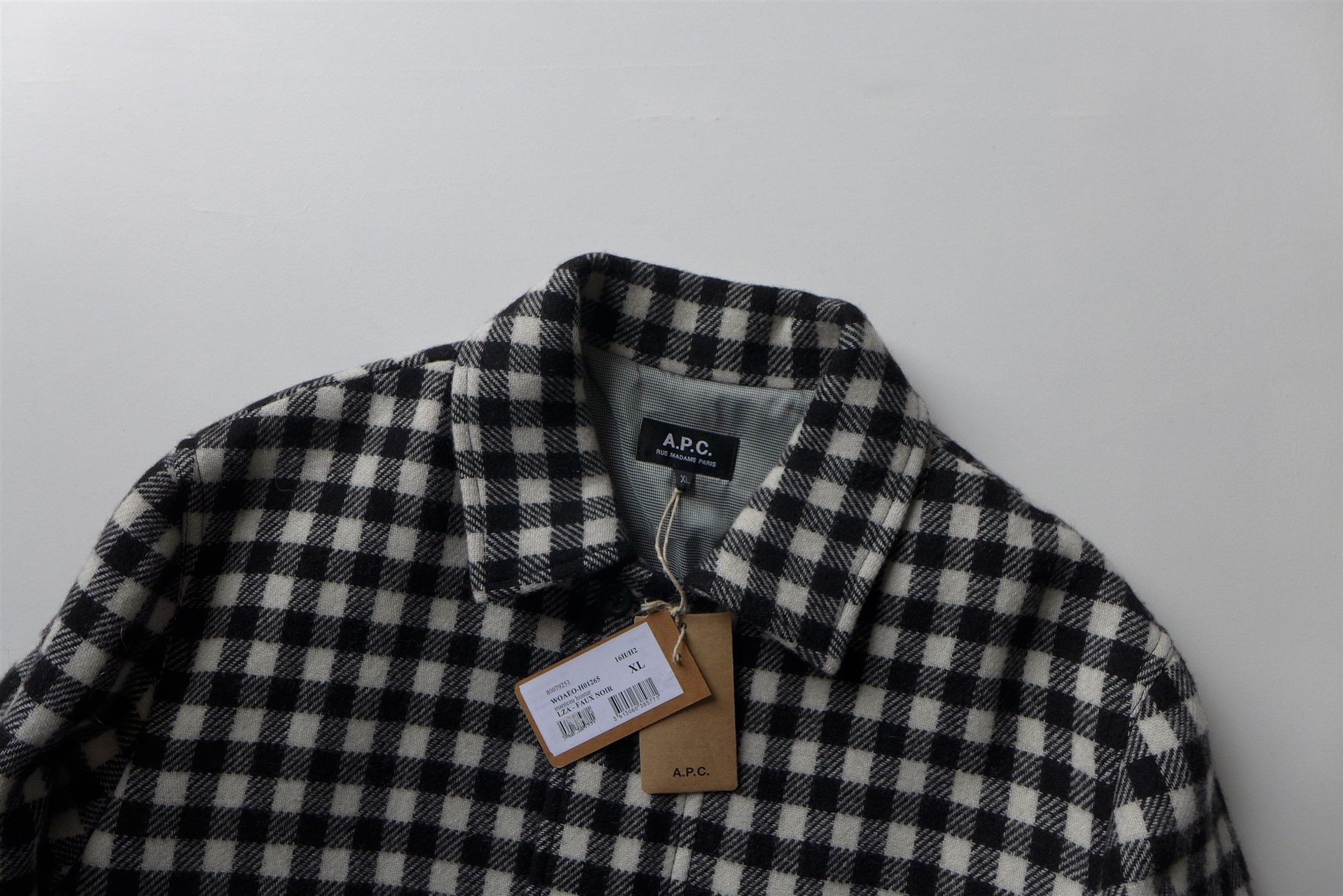 A.P.C. A.P.C. Hunter Jacket - Black & White Check Wool Size US XL / EU 56 / 4 - 10 Thumbnail