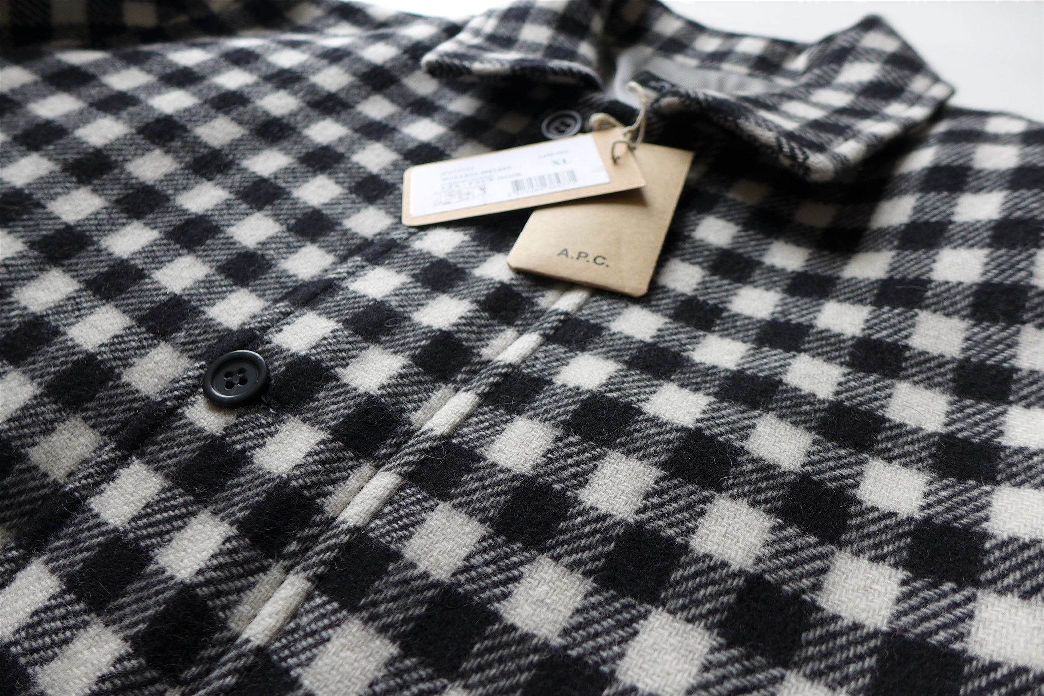 A.P.C. A.P.C. Hunter Jacket - Black & White Check Wool Size US XL / EU 56 / 4 - 17 Thumbnail
