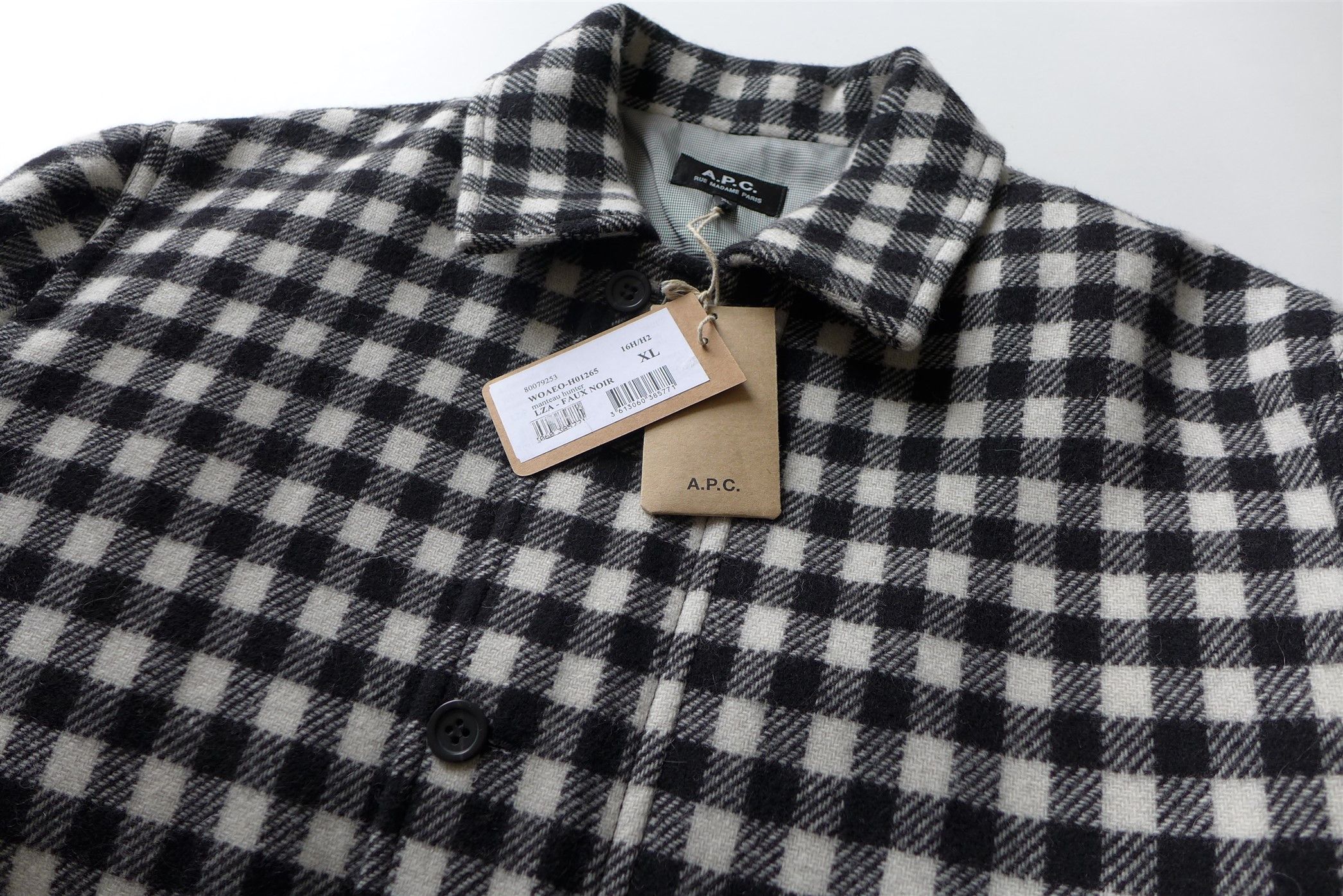 A.P.C. A.P.C. Hunter Jacket - Black & White Check Wool Size US XL / EU 56 / 4 - 1 Thumbnail