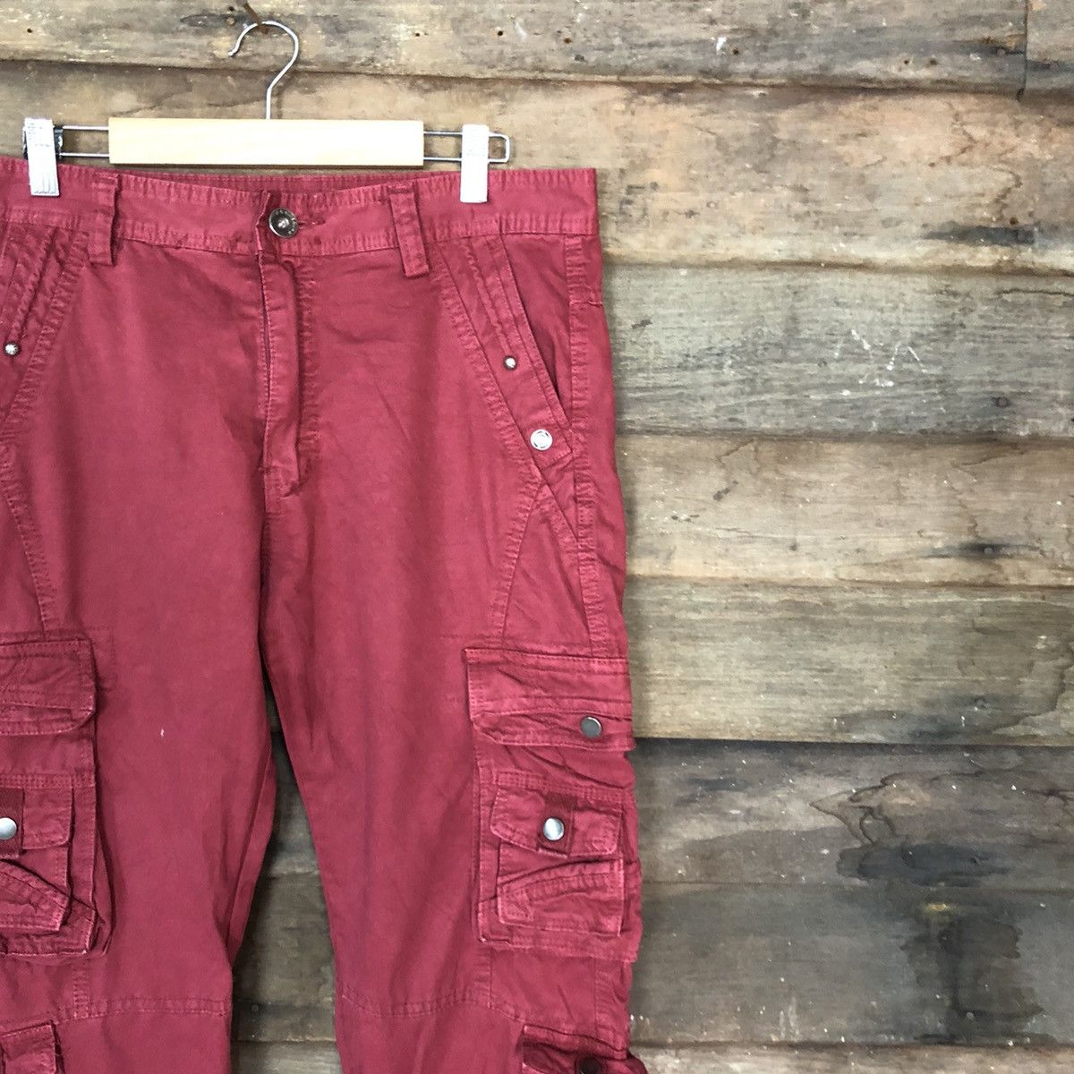 Japanese Brand DL Japan Maroon Multipocket utility CArgo Pants #c1007 Size US 30 / EU 46 - 7 Thumbnail