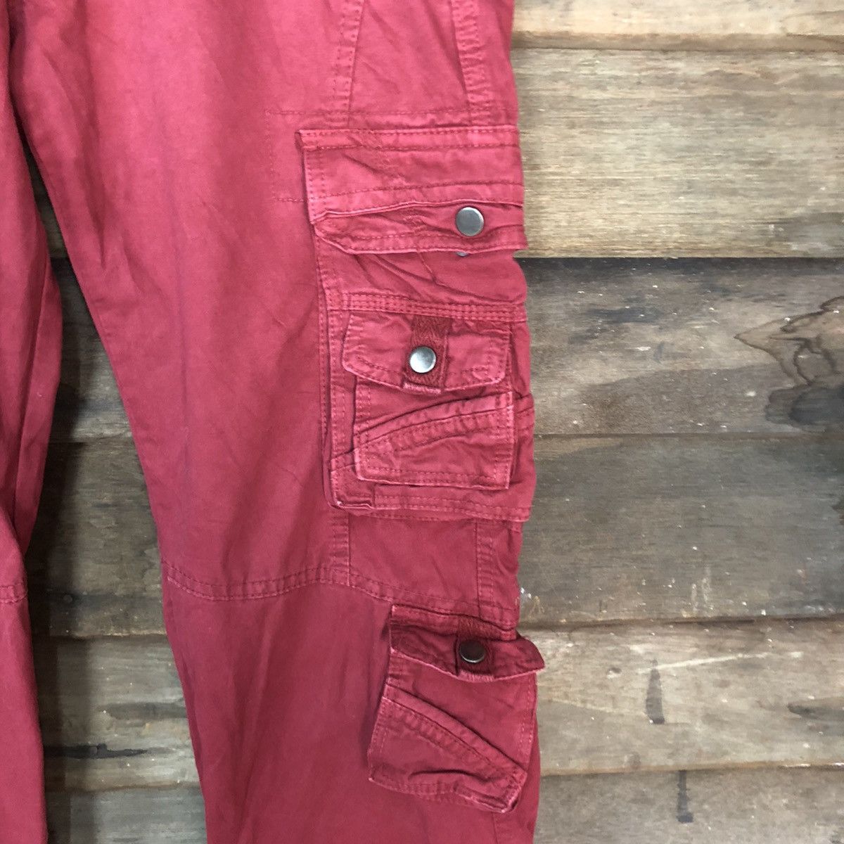 Japanese Brand DL Japan Maroon Multipocket utility CArgo Pants #c1007 Size US 30 / EU 46 - 6 Thumbnail