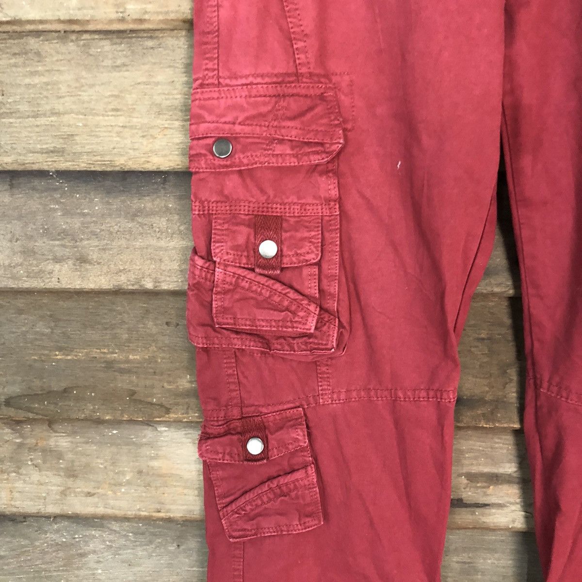 Japanese Brand DL Japan Maroon Multipocket utility CArgo Pants #c1007 Size US 30 / EU 46 - 5 Thumbnail