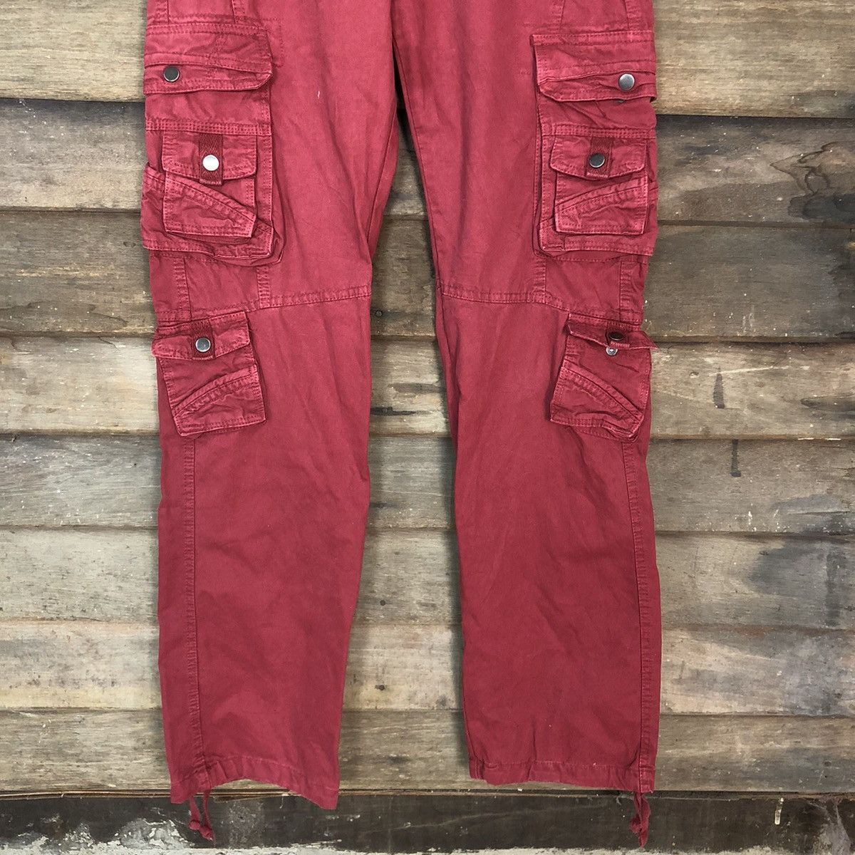 Japanese Brand DL Japan Maroon Multipocket utility CArgo Pants #c1007 Size US 30 / EU 46 - 3 Thumbnail