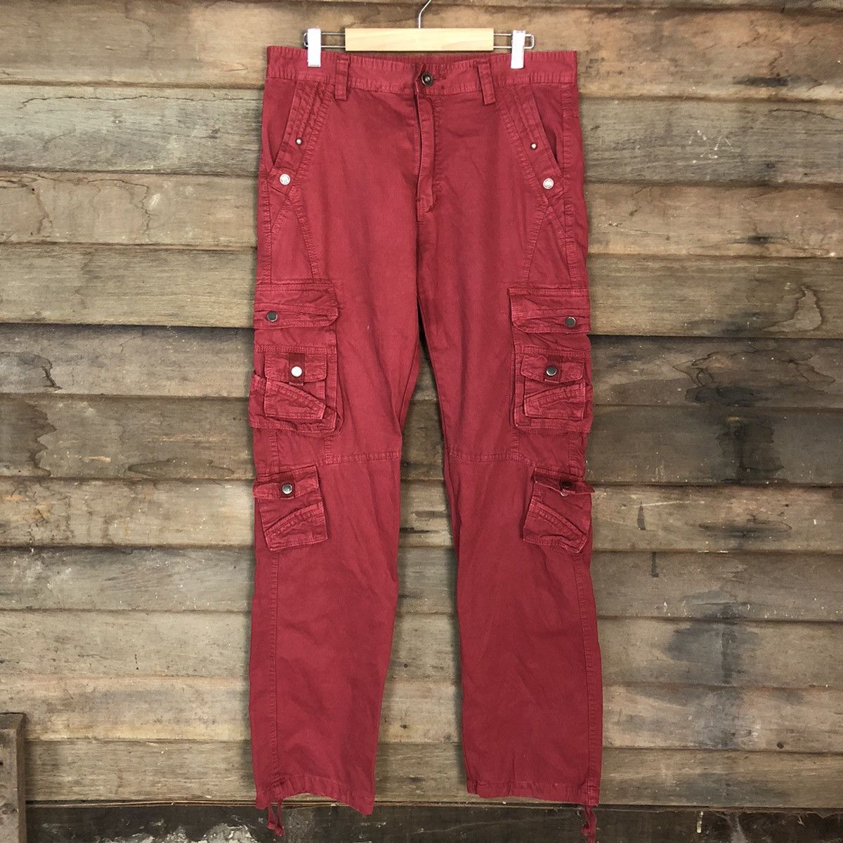 image of Seditionaries Dl Japan Maroon Multipocket Utility Cargo Pants C1007, Men's (Size 30)