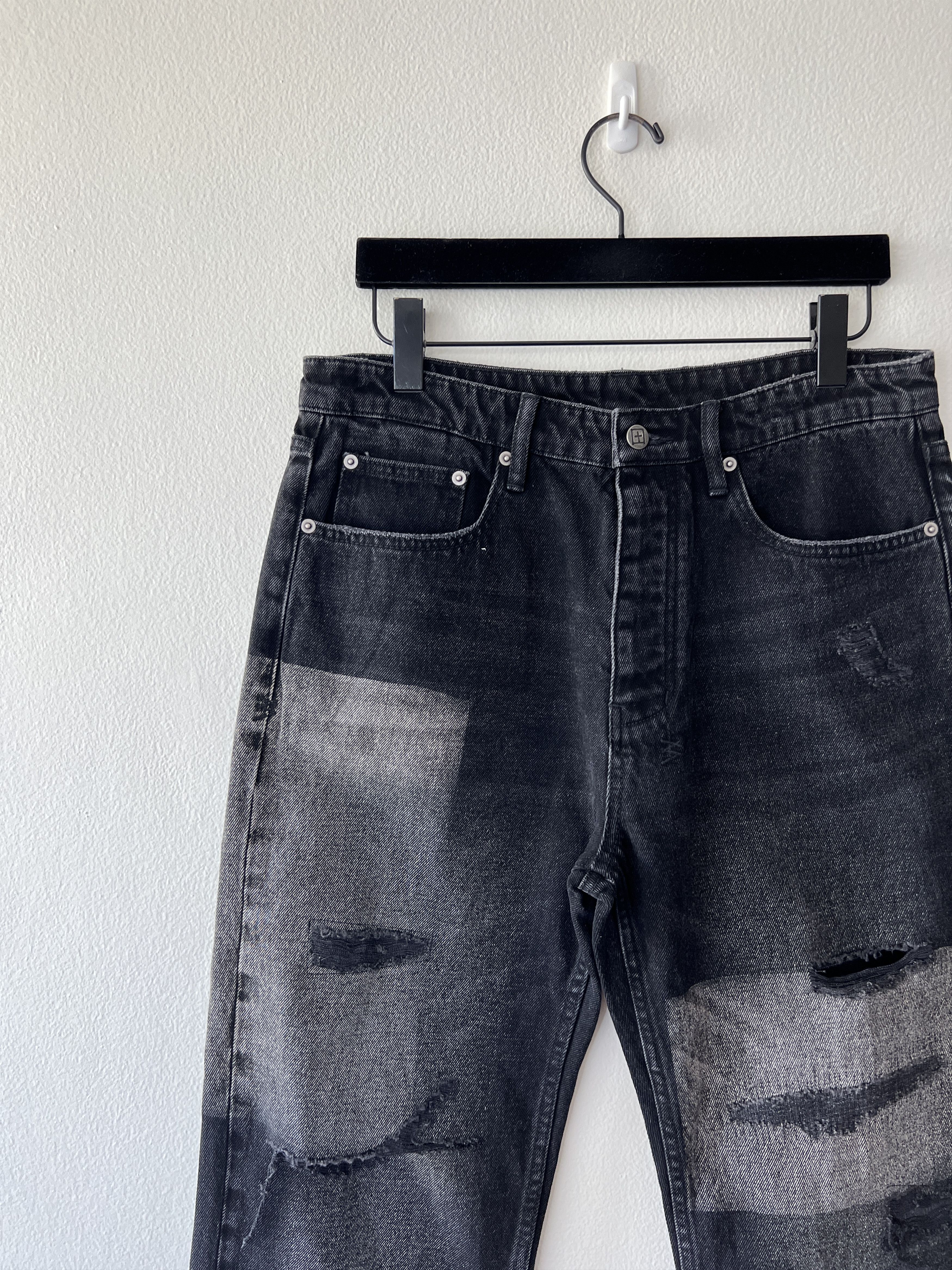 Ksubi jean anti k 32 medium straight relaxed chop up black grey Size US 32 / EU 48 - 4 Thumbnail