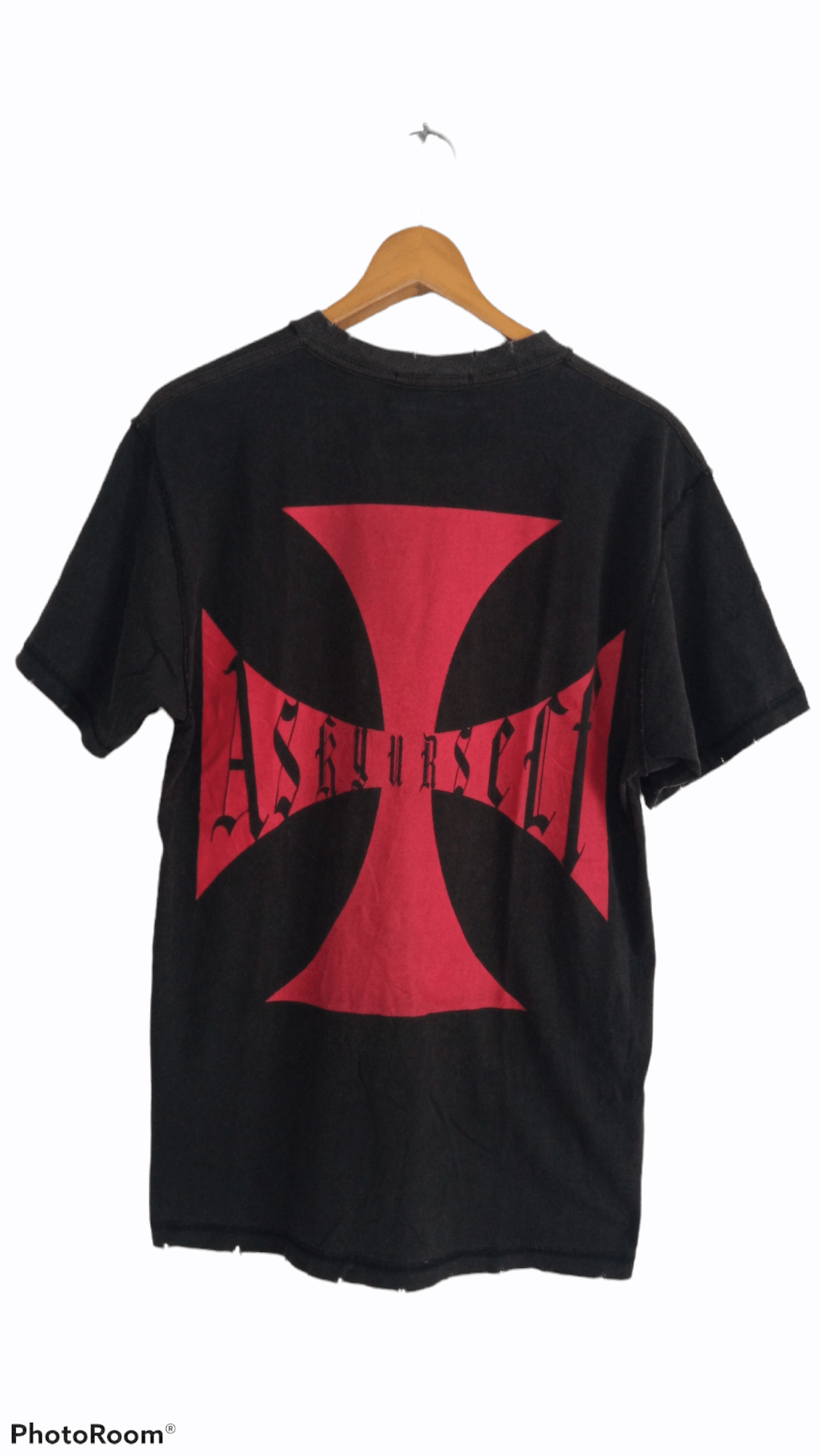 Askyurself × Vintage 🔥🔥Askyurself Spellout Distressed T-Shirt Size US M / EU 48-50 / 2 - 17 Thumbnail