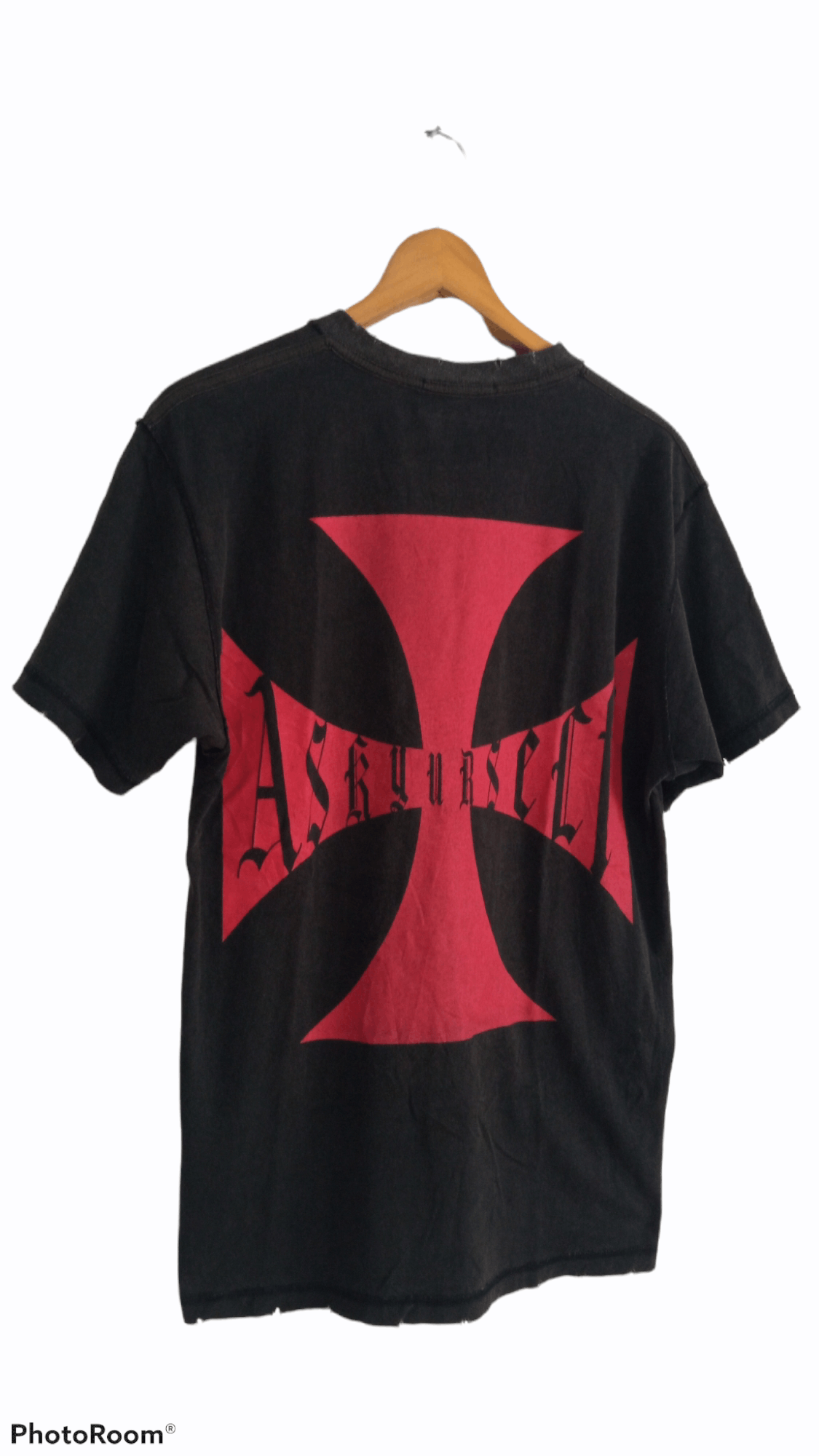Askyurself × Vintage 🔥🔥Askyurself Spellout Distressed T-Shirt Size US M / EU 48-50 / 2 - 18 Thumbnail