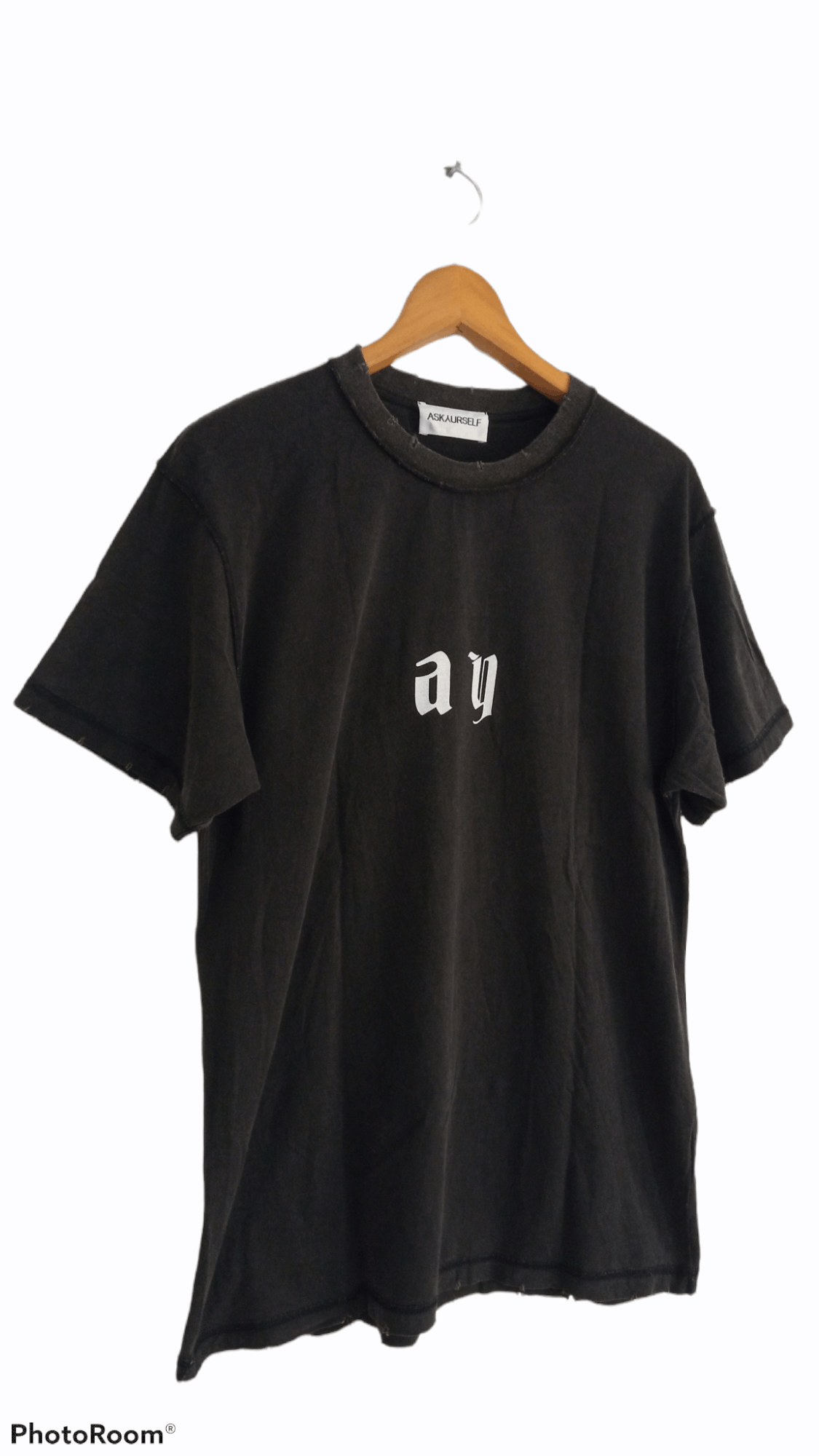 Askyurself × Vintage 🔥🔥Askyurself Spellout Distressed T-Shirt Size US M / EU 48-50 / 2 - 3 Thumbnail