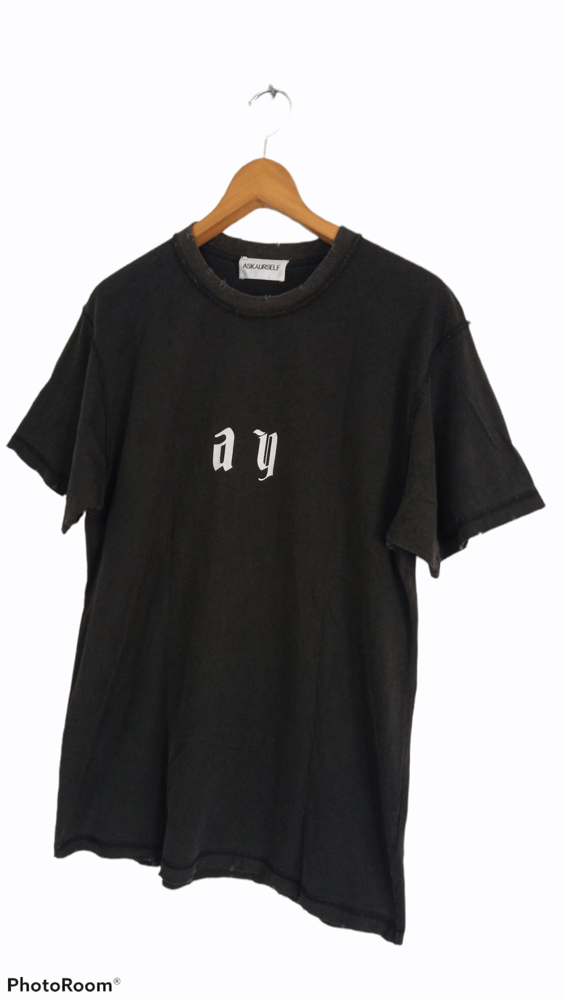 Askyurself × Vintage 🔥🔥Askyurself Spellout Distressed T-Shirt Size US M / EU 48-50 / 2 - 4 Thumbnail