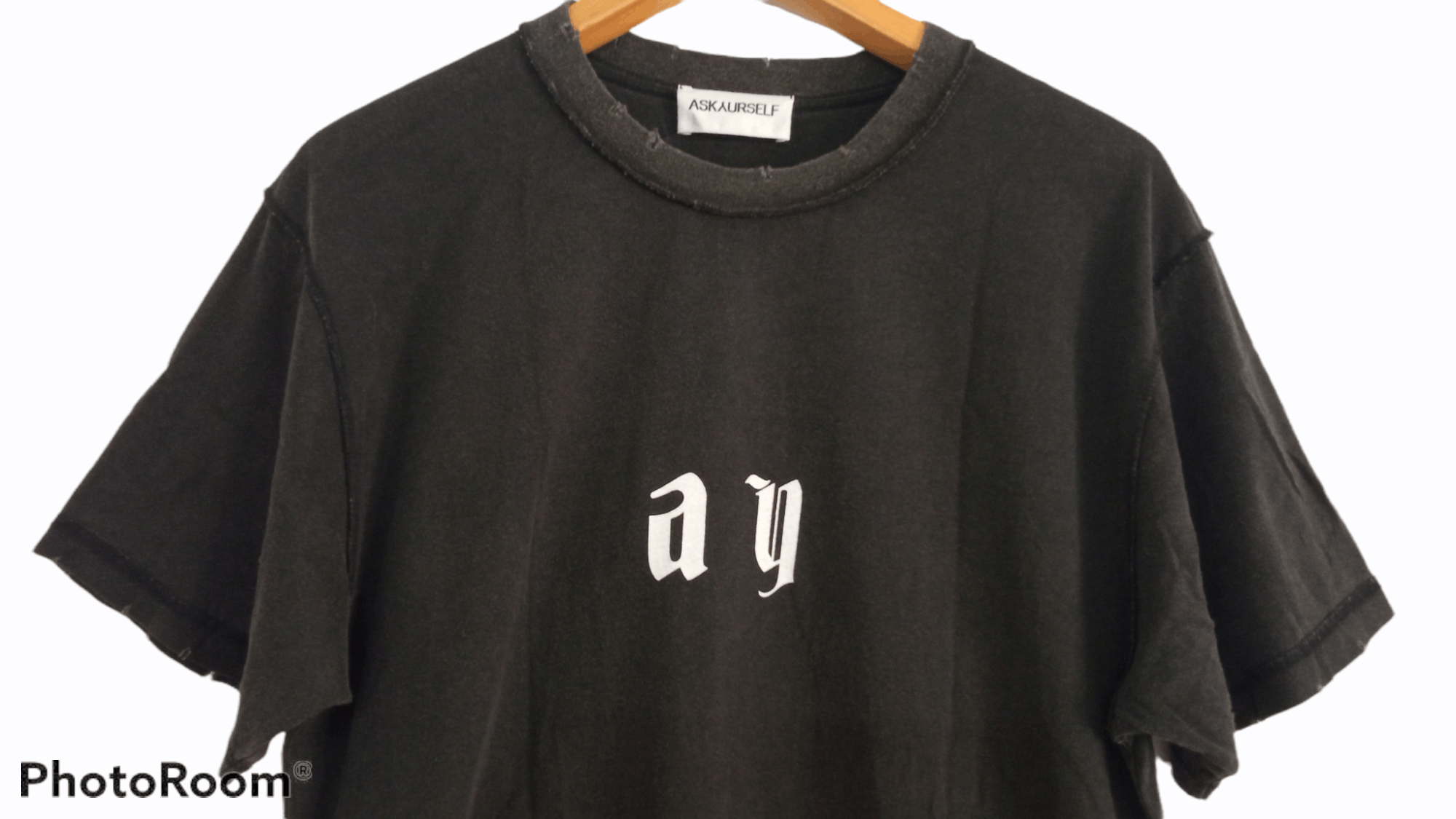 Askyurself × Vintage 🔥🔥Askyurself Spellout Distressed T-Shirt Size US M / EU 48-50 / 2 - 11 Thumbnail