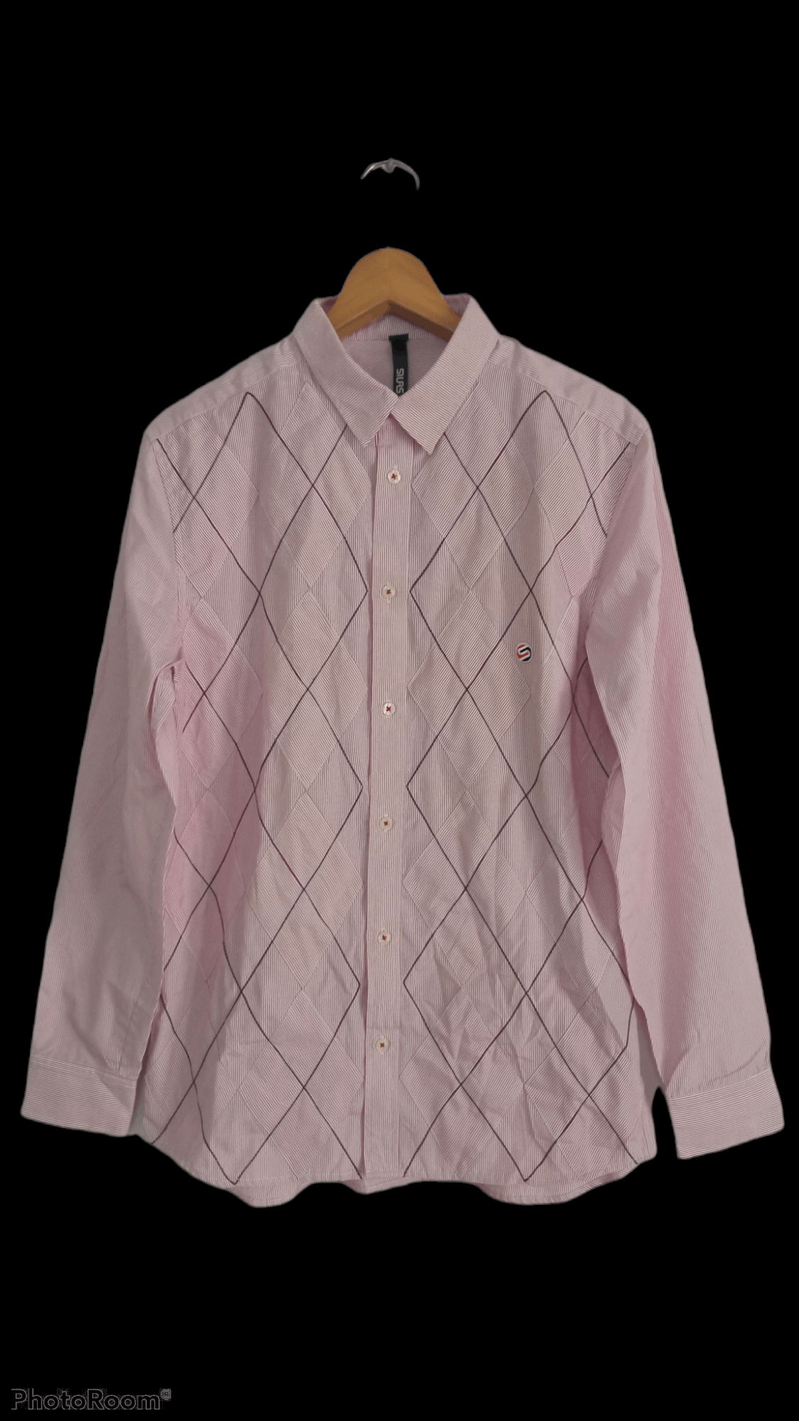 image of Silas And Maria Small Logo Sample Long sleeve Shirt in Pink, Men's (Size Medium)