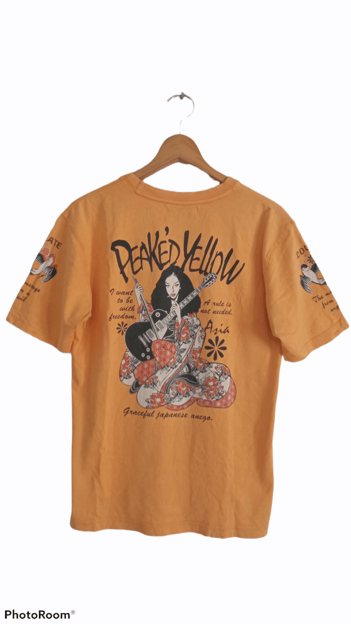 Japanese Brand × Vintage 🔥🔥Vtg Peaked Yellow Japanese Anego Geisha T-Shirt Size US S / EU 44-46 / 1 - 15 Thumbnail