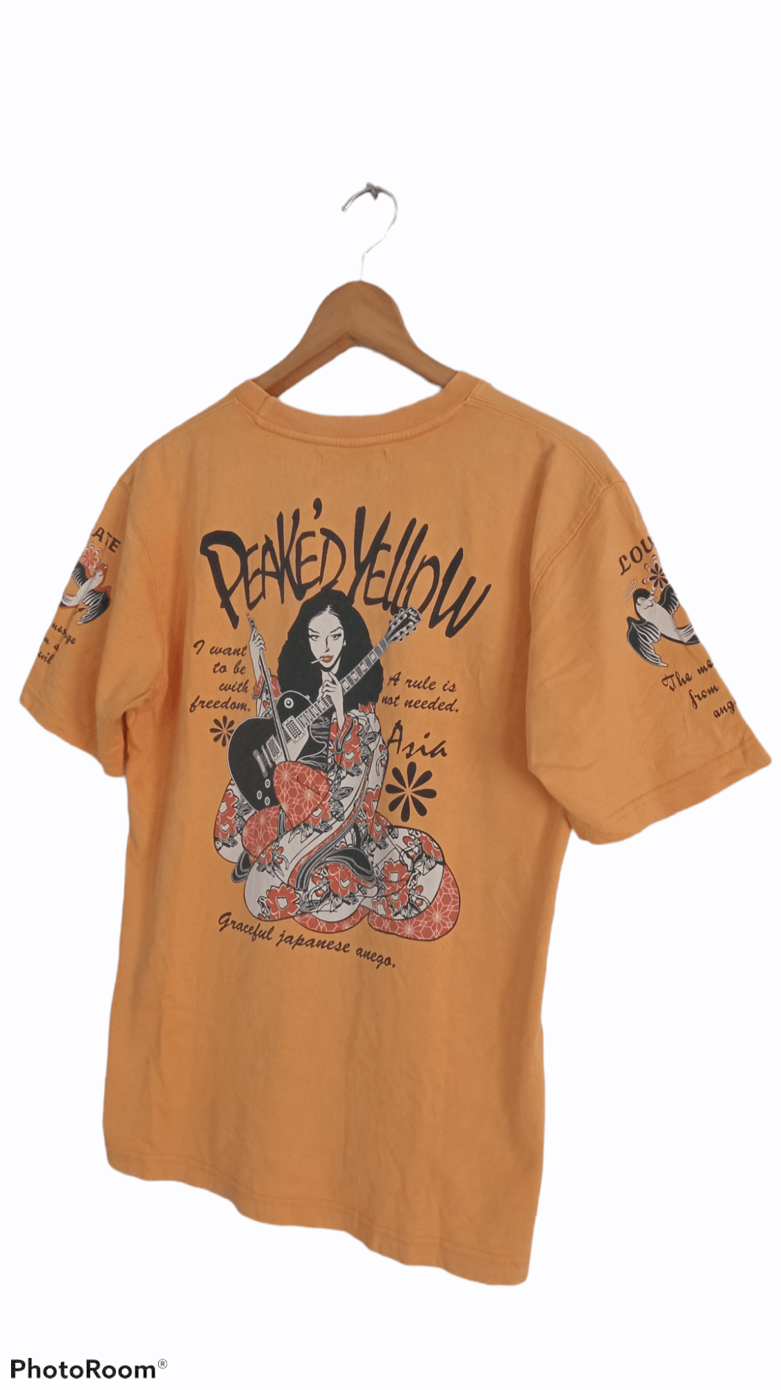 Japanese Brand × Vintage 🔥🔥Vtg Peaked Yellow Japanese Anego Geisha T-Shirt Size US S / EU 44-46 / 1 - 17 Thumbnail