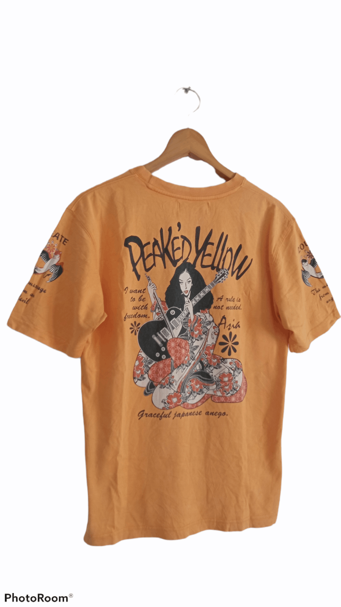 Japanese Brand × Vintage 🔥🔥Vtg Peaked Yellow Japanese Anego Geisha T-Shirt Size US S / EU 44-46 / 1 - 16 Thumbnail
