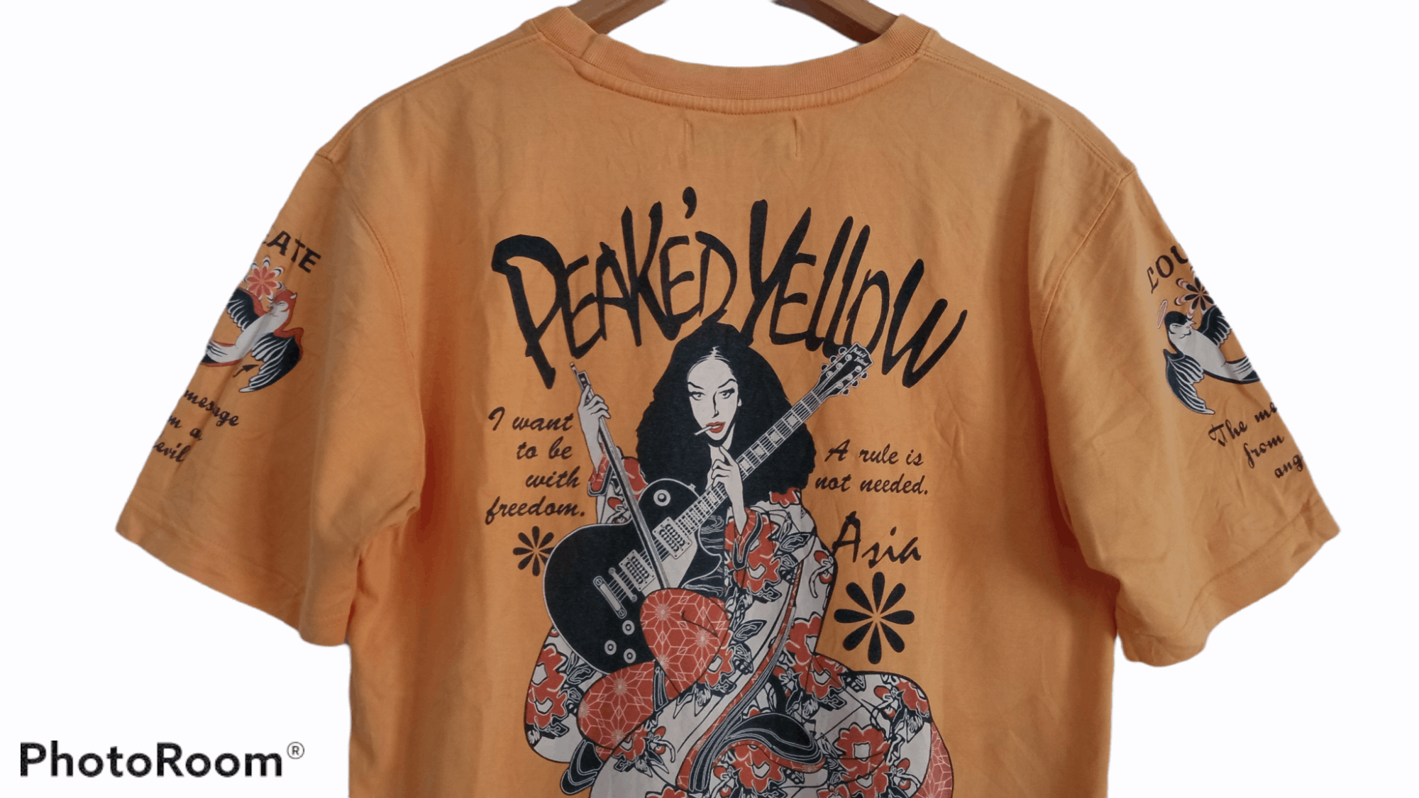 Japanese Brand × Vintage 🔥🔥Vtg Peaked Yellow Japanese Anego Geisha T-Shirt Size US S / EU 44-46 / 1 - 18 Thumbnail
