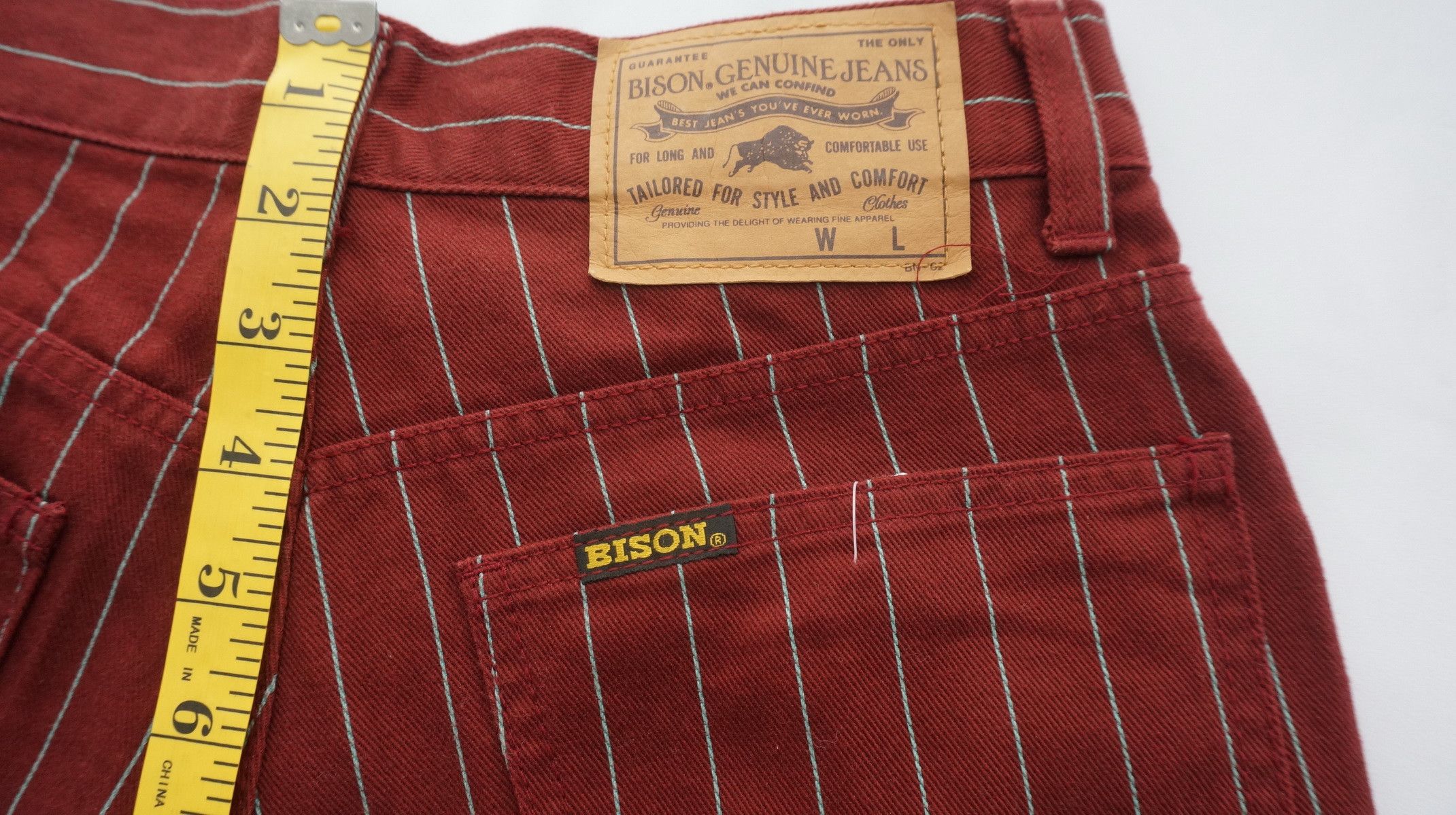 Japanese Brand Rare 90s BISON Japan Striped Light Jeans Size US 26 / EU 42 - 16 Thumbnail