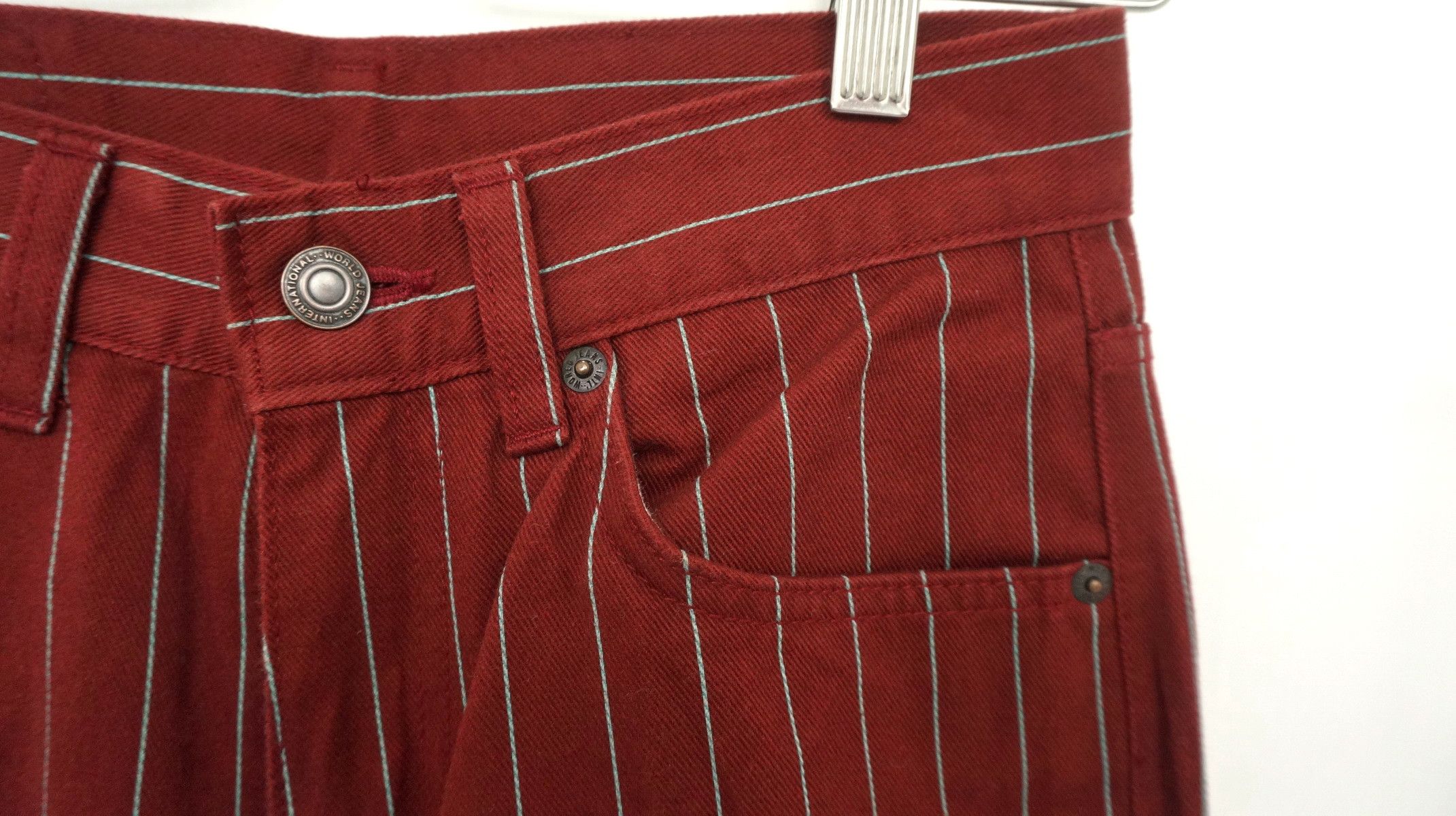 Japanese Brand Rare 90s BISON Japan Striped Light Jeans Size US 26 / EU 42 - 7 Thumbnail