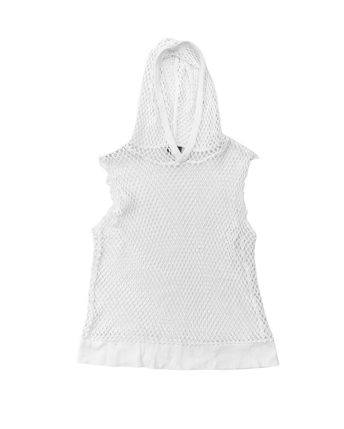 image of Number N Ine Number (N)Ine 2004 Aw Mesh Knitted Sleeveless Hoodie in White, Men's (Size Small)