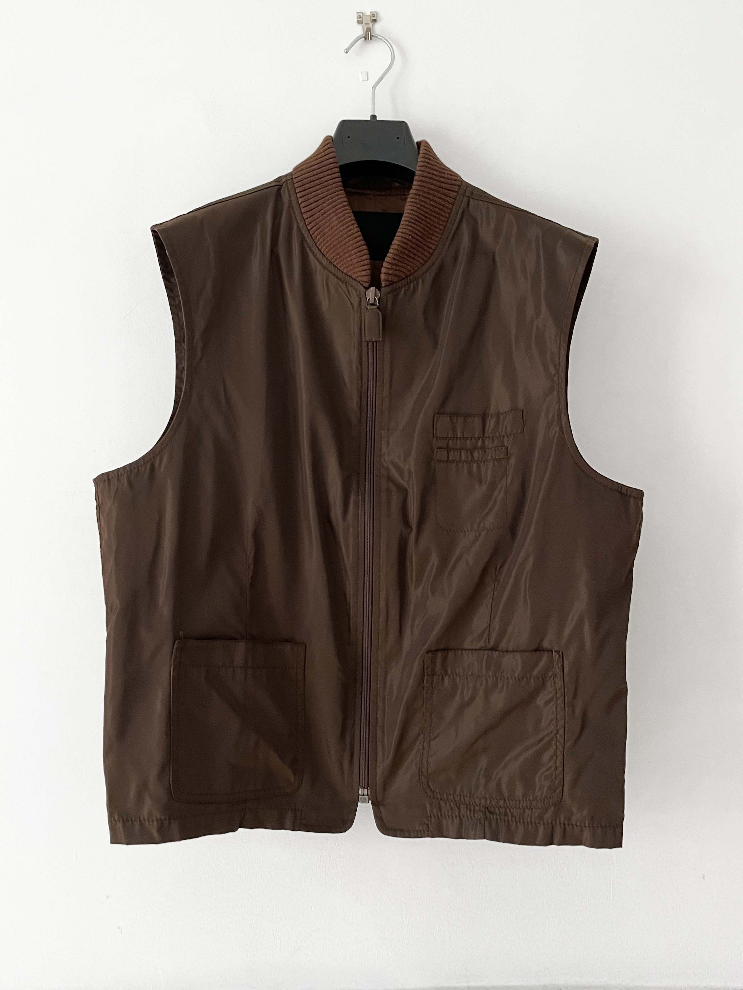 image of Prada Vintage Brown Nylon Vest, Men's (Size Large)