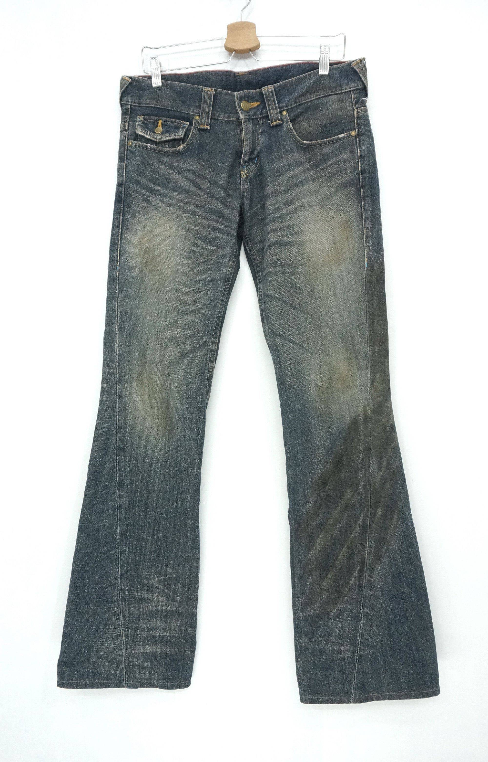 Tornado Mart Vintage 🔥 TORNADO MART Stained Flared Browned Off Jeans Size US 30 / EU 46 - 2 Thumbnail