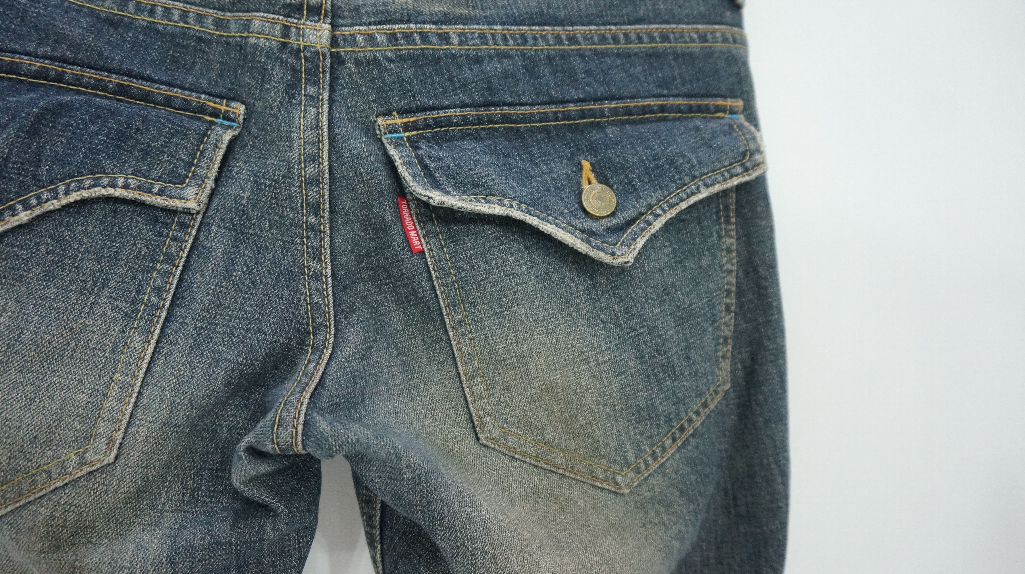 Tornado Mart Vintage 🔥 TORNADO MART Stained Flared Browned Off Jeans Size US 30 / EU 46 - 9 Thumbnail