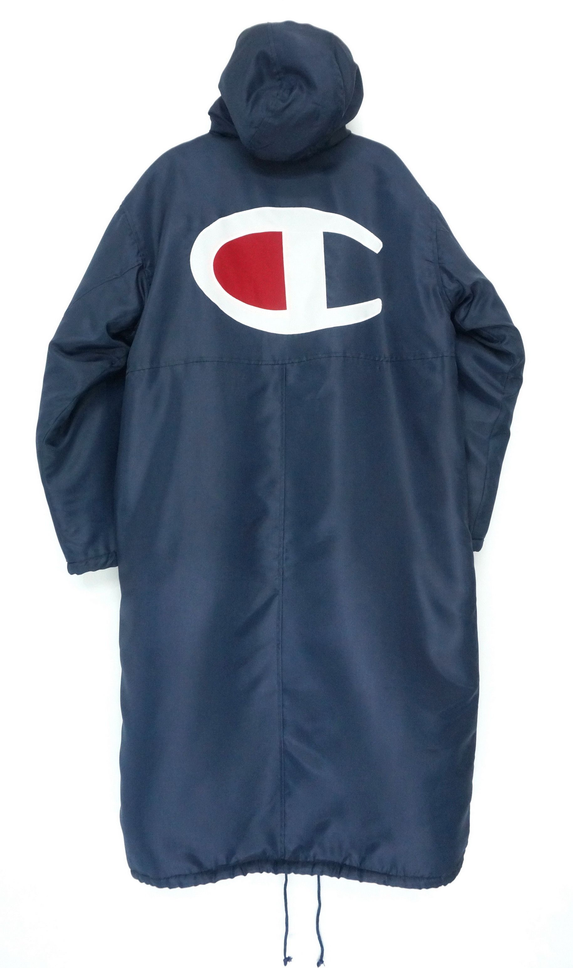 Vintage CHAMPION Long Jacket Big Logo Embroidery