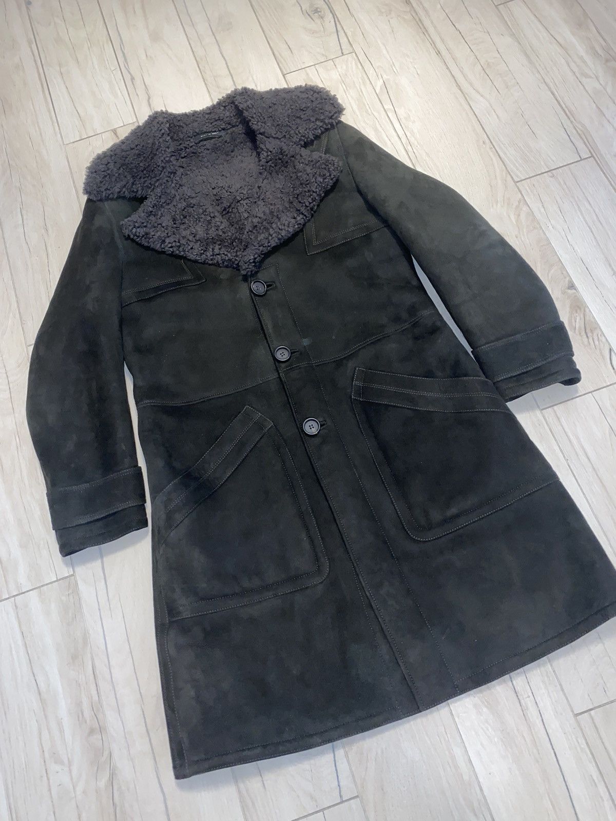 Gucci FW11 Gucci Khaki Green Shearling Heavy Coat Size US M / EU 48-50 / 2 - 4 Thumbnail