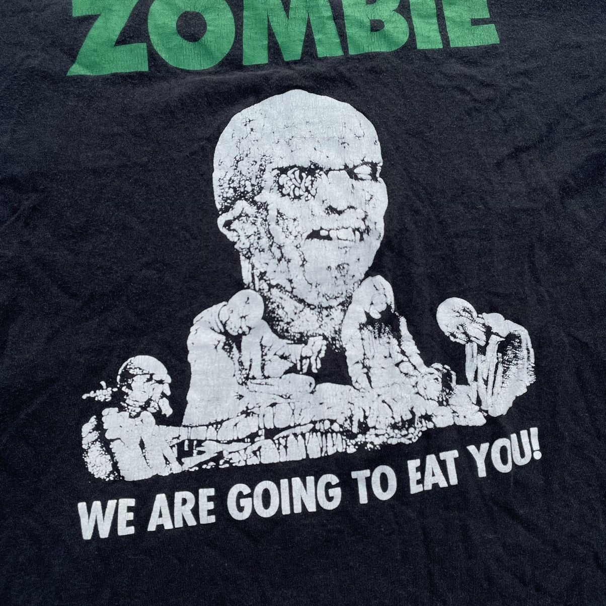 Vintage Vintage 90s Zombie Horror Graphic Tee Faded Black Grunge M Size US M / EU 48-50 / 2 - 6 Thumbnail