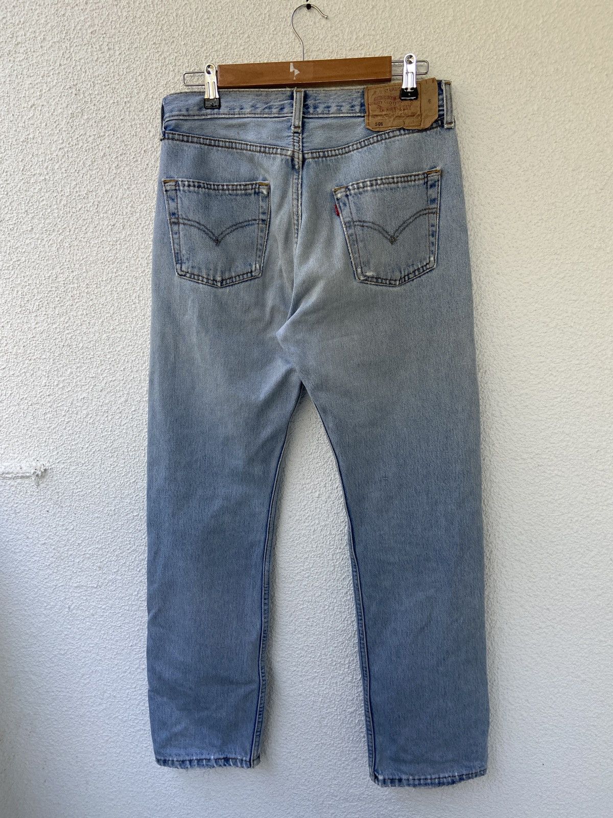 Levi's × Vintage 90s Levi’s 501 distressed Denim vintage jeans made in Uk Size US 30 / EU 46 - 5 Thumbnail