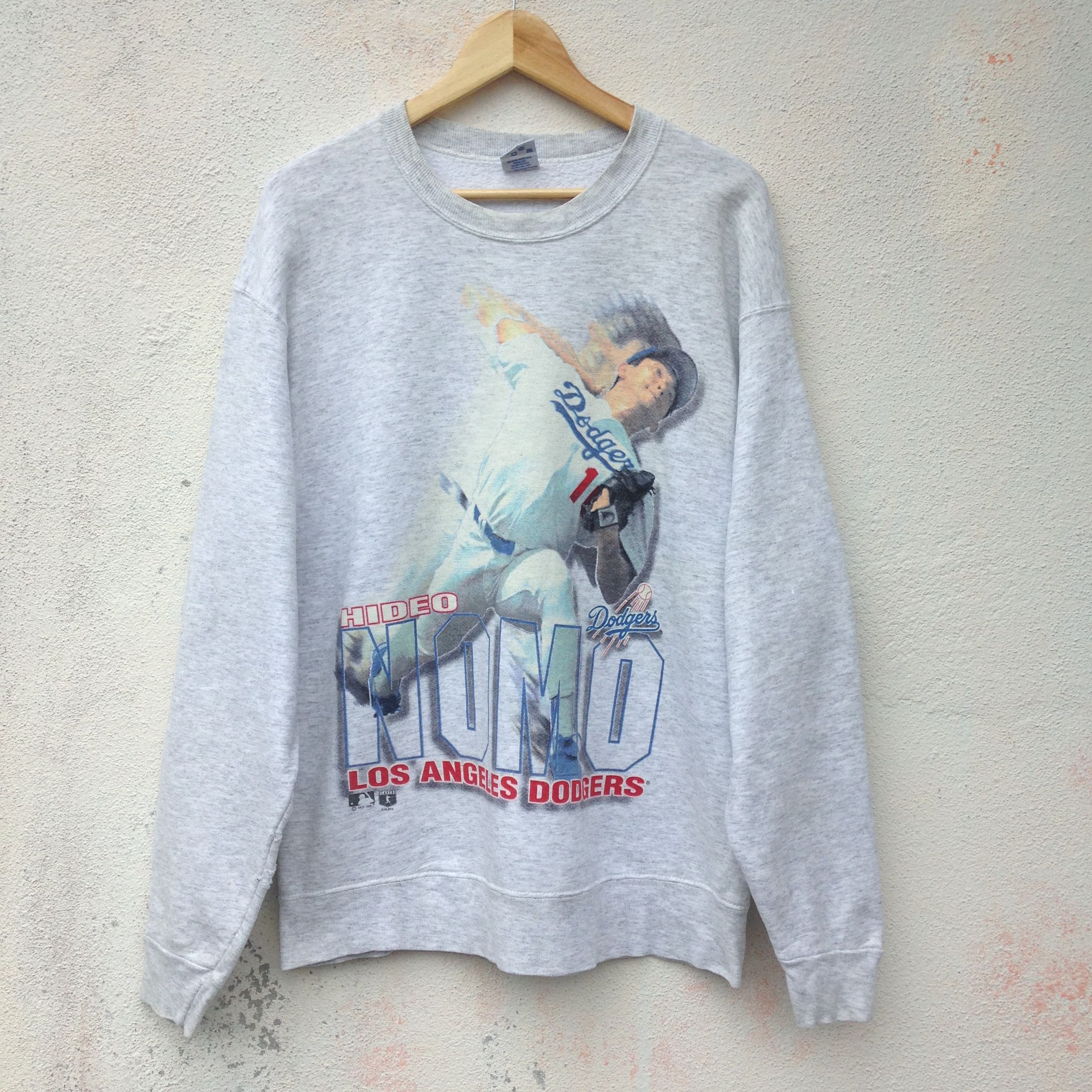 image of Mlb x Salem Vintage 1995 Los Angeles Dodgers Sweatshirt in Light Grey, Men's (Size XL)