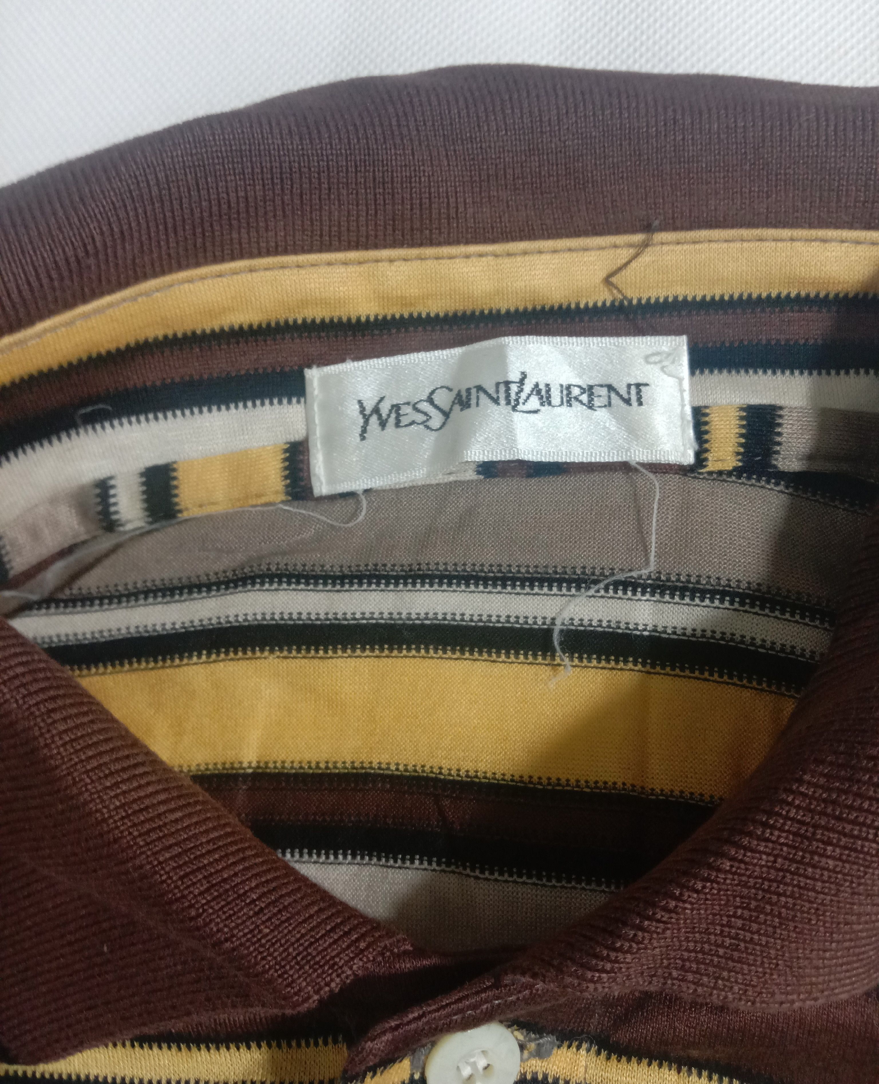 Vintage Vintage Ysl Yves Saint Laurent Long Sleeve Polo Striped Size US S / EU 44-46 / 1 - 3 Thumbnail