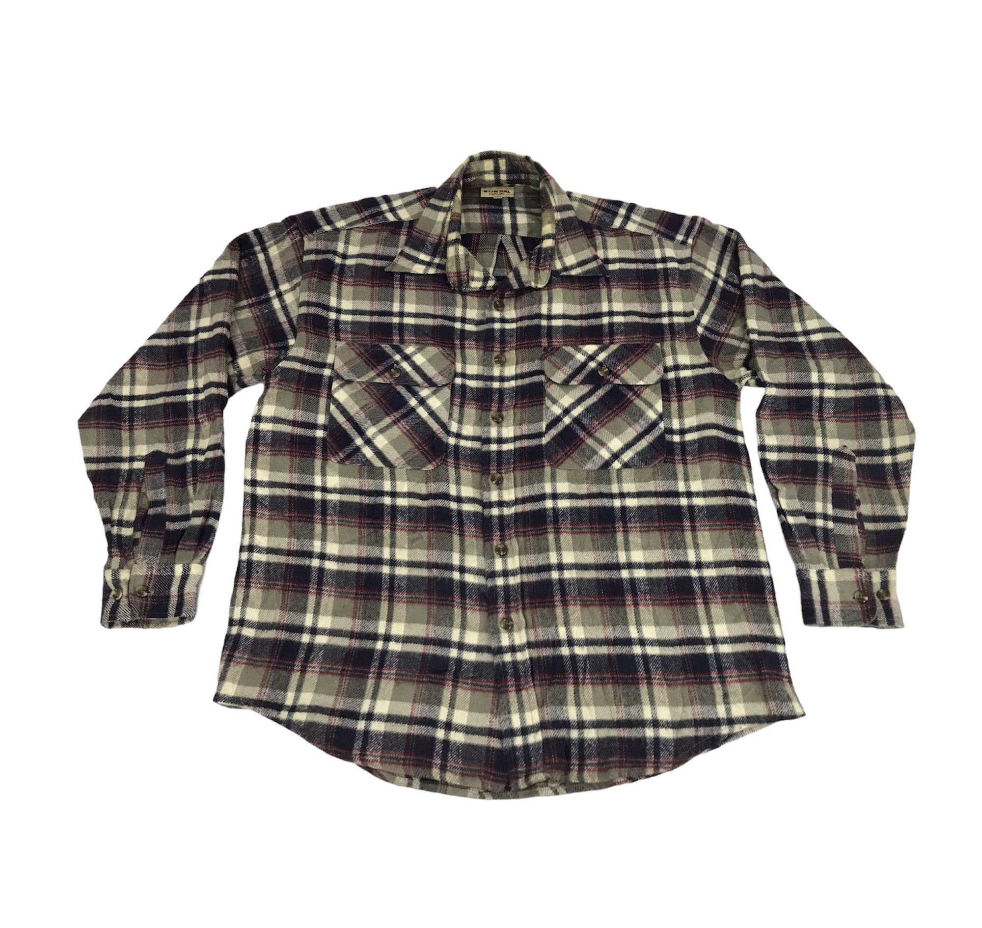 Flannel Vintage Boon Pal Casual Double Pockets Shirt Plaid Check Size US L / EU 52-54 / 3 - 1 Thumbnail