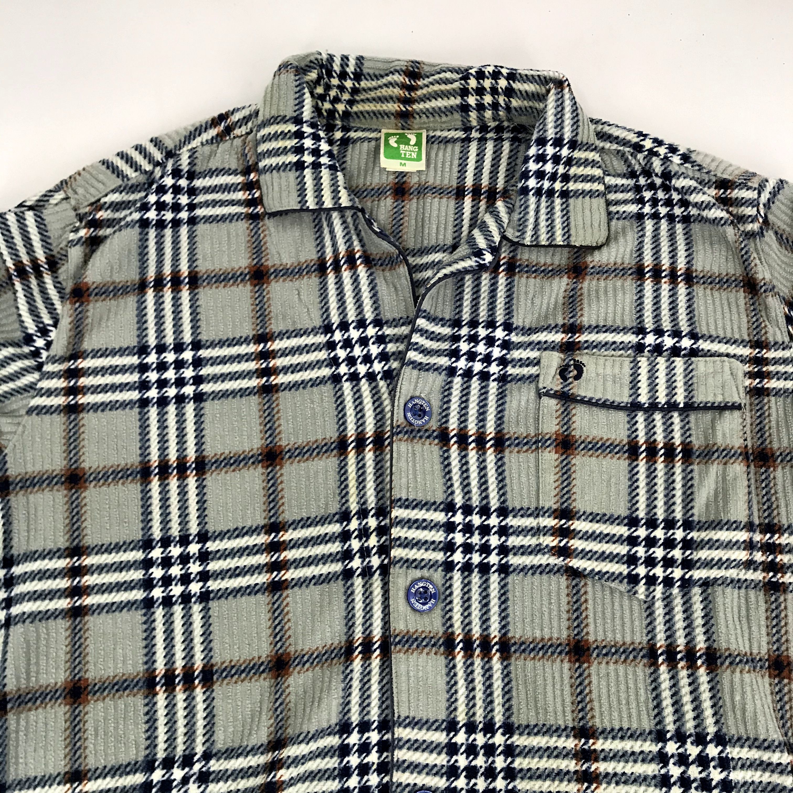 Hang Ten Vintage Hang Ten Flannel Corduroy Plaid Checked Shirt Size US M / EU 48-50 / 2 - 2 Thumbnail
