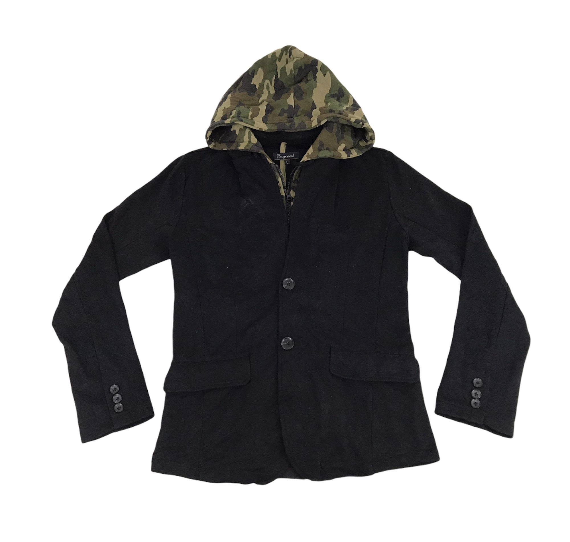 Japanese Brand Vintage Baycrest Camouflage Hood Hoodie Jacket Coat Blazer Size S / US 4 / IT 40 - 1 Thumbnail