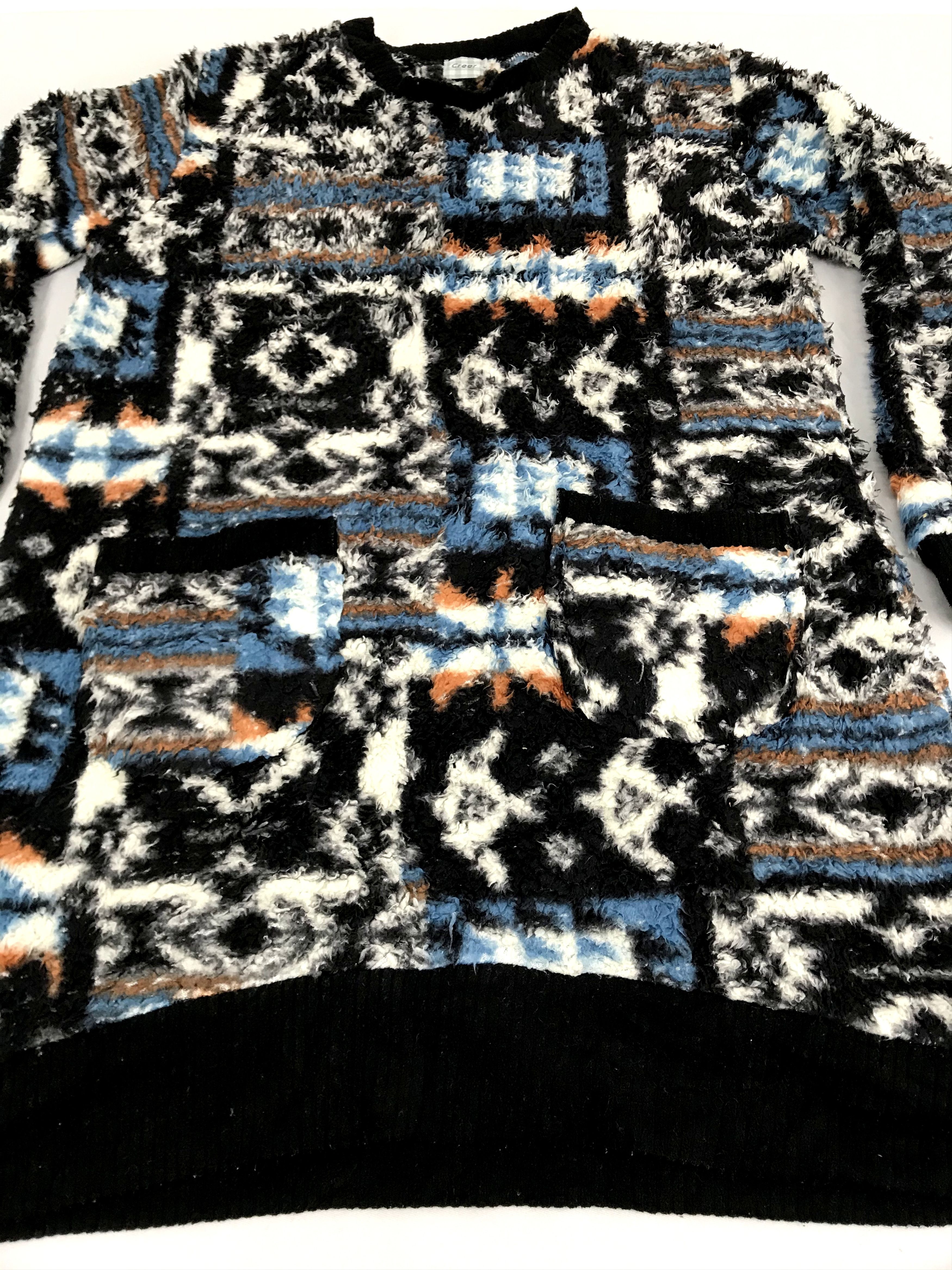 Japanese Brand Art Creer Ethic Native Fleece Sweatshirt Jacket Multicolor Size L / US 10 / IT 46 - 3 Thumbnail