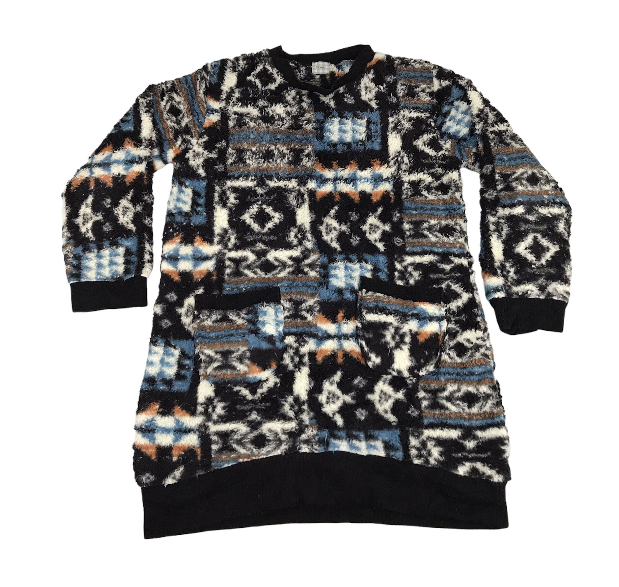 Japanese Brand Art Creer Ethic Native Fleece Sweatshirt Jacket Multicolor Size L / US 10 / IT 46 - 1 Thumbnail