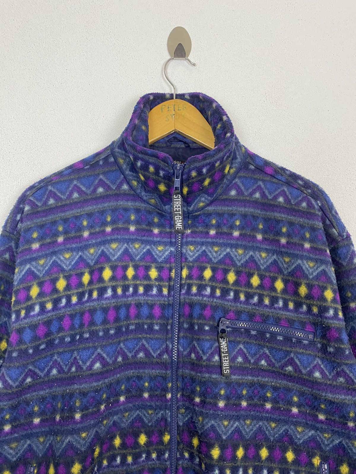 Japanese Brand STREET GAME FLEECE JACKET NICE DESIGN Size US M / EU 48-50 / 2 - 7 Thumbnail