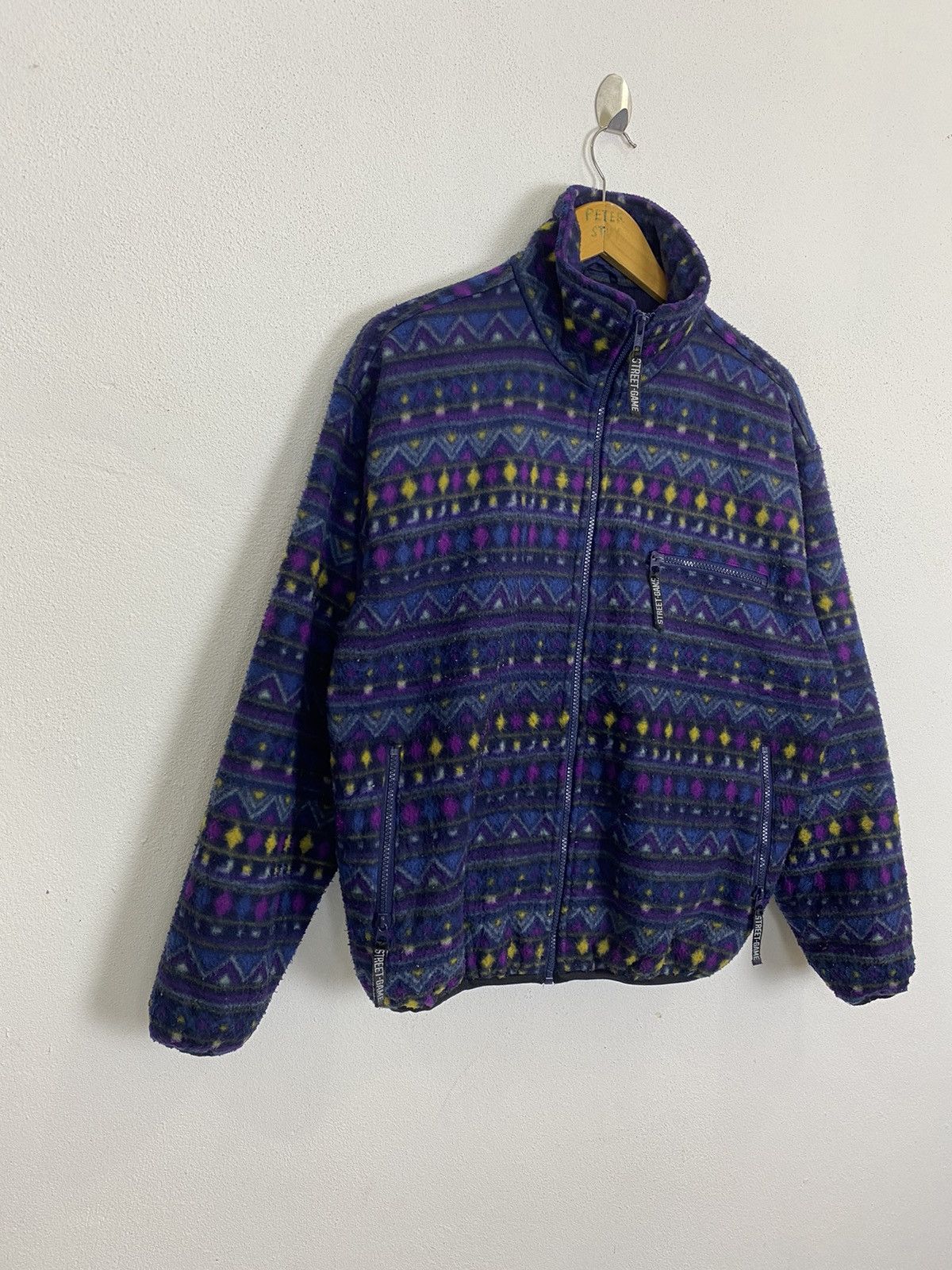 Japanese Brand STREET GAME FLEECE JACKET NICE DESIGN Size US M / EU 48-50 / 2 - 4 Thumbnail