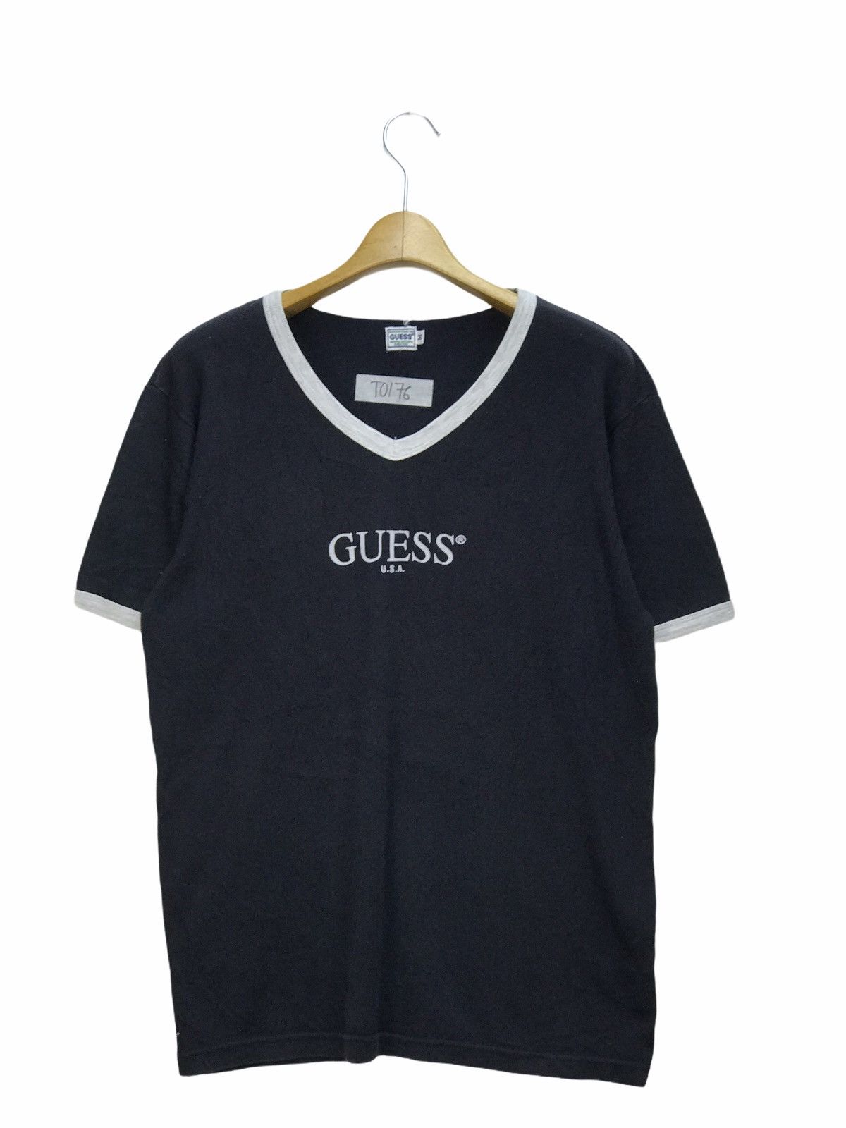 Guess Vintage Guess Spell Out Ringer Shirt Size US M / EU 48-50 / 2 - 1 Thumbnail