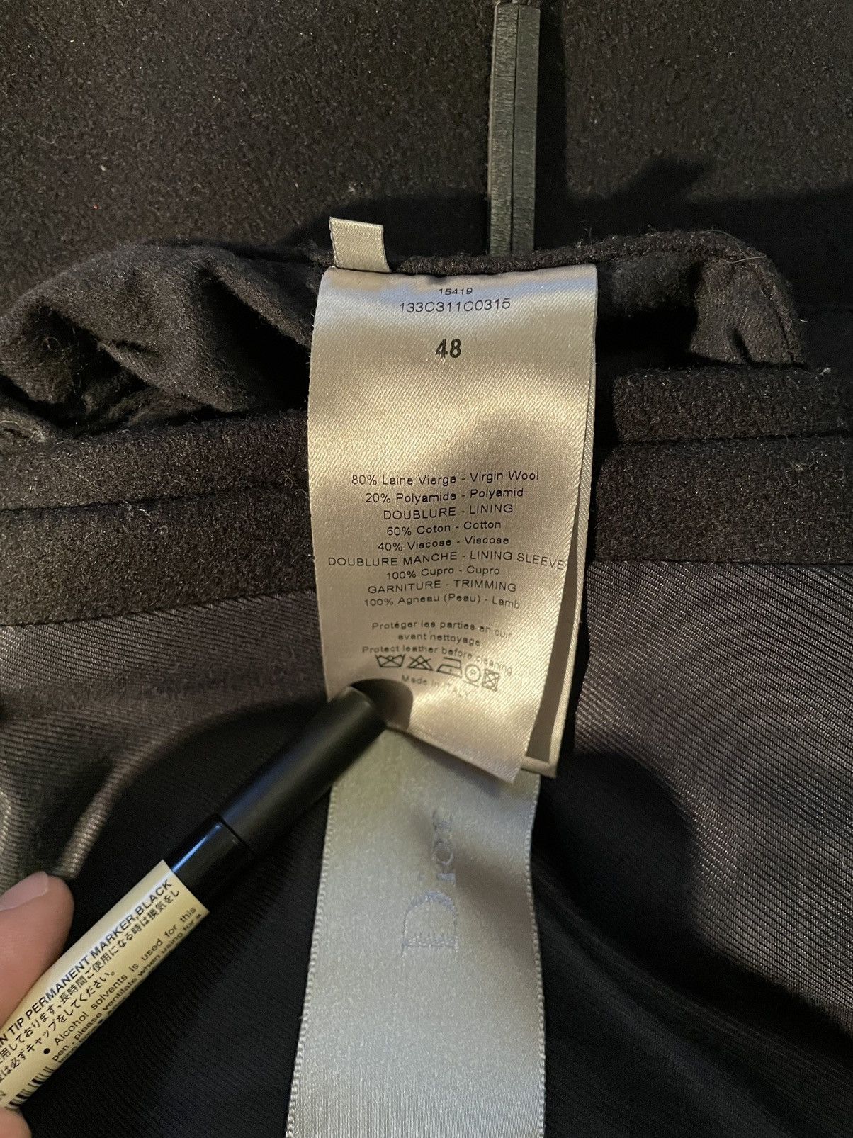 Dior × Kris Van Assche Dior Wool coat with toggle buttons Size US M / EU 48-50 / 2 - 7 Thumbnail