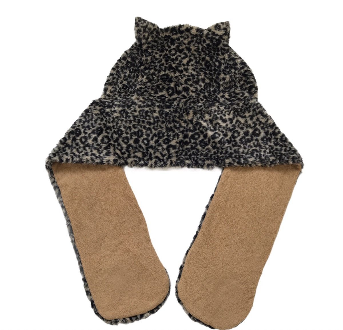 Anime × Japanese Brand Japanese Brand Leopard Hoodie Horns Scarf / Muffler Pocket Size ONE SIZE - 2 Thumbnail