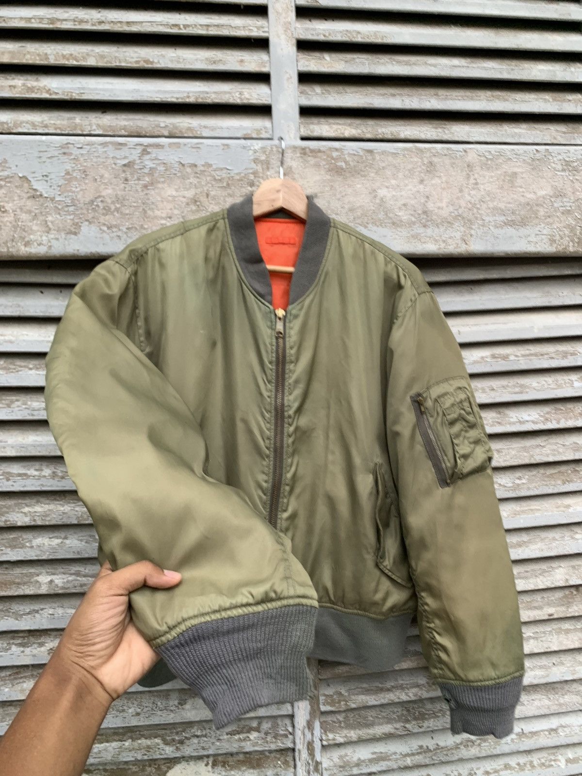 Vintage 🪖Vintage THRASHED MA-1 Man Intermediate Bomber Jacket Size US M / EU 48-50 / 2 - 4 Thumbnail