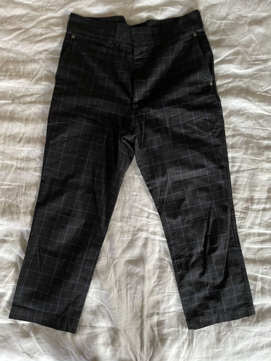 Comme des Garcons × Junya Watanabe Pants in Marine Blue Micro-Nailhead with Windowpane Deco Size US 33 - 1 Thumbnail