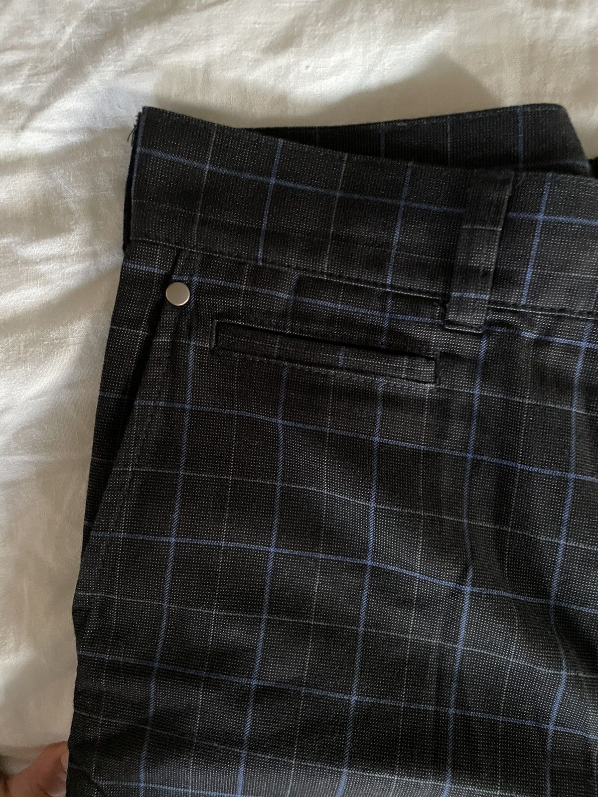 Comme des Garcons × Junya Watanabe Pants in Marine Blue Micro-Nailhead with Windowpane Deco Size US 33 - 2 Thumbnail