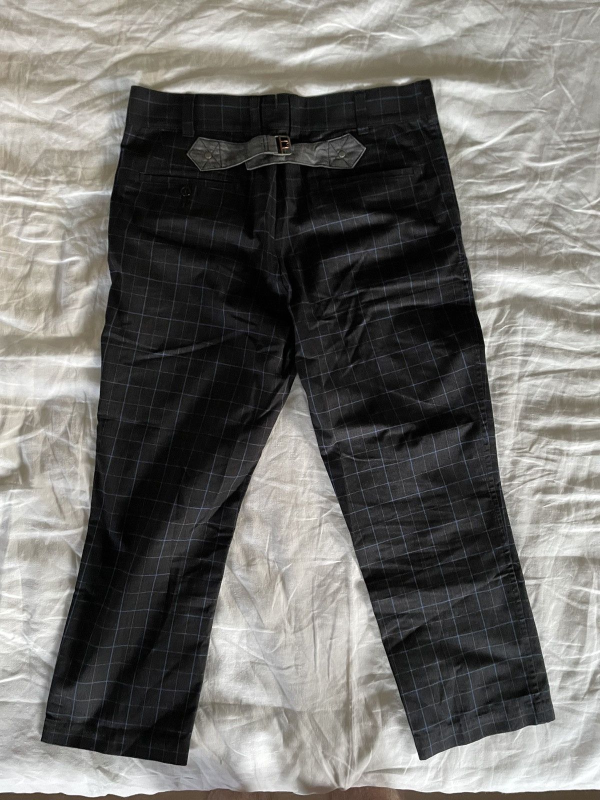Comme des Garcons × Junya Watanabe Pants in Marine Blue Micro-Nailhead with Windowpane Deco Size US 33 - 3 Thumbnail