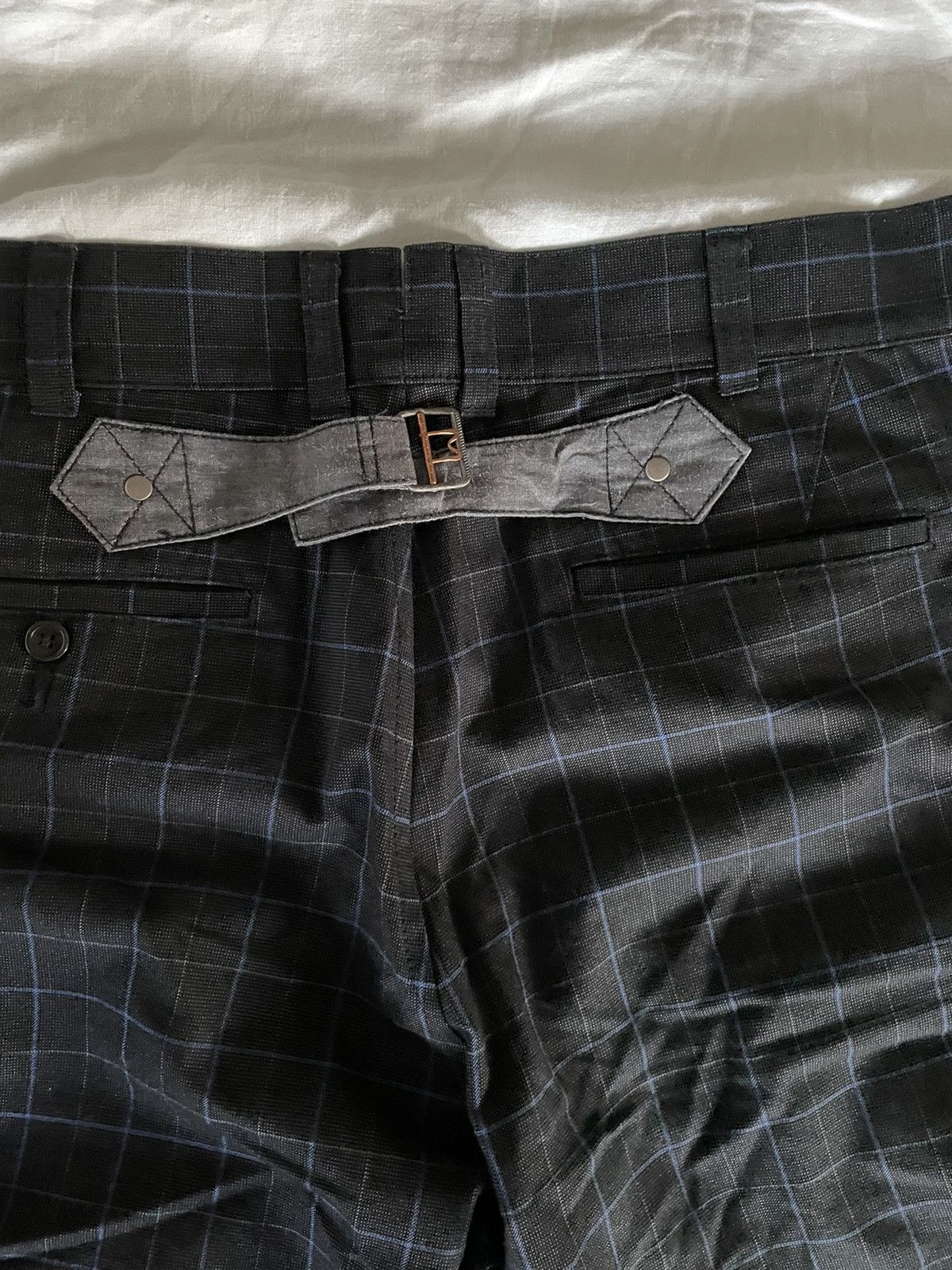 Comme des Garcons × Junya Watanabe Pants in Marine Blue Micro-Nailhead with Windowpane Deco Size US 33 - 4 Thumbnail